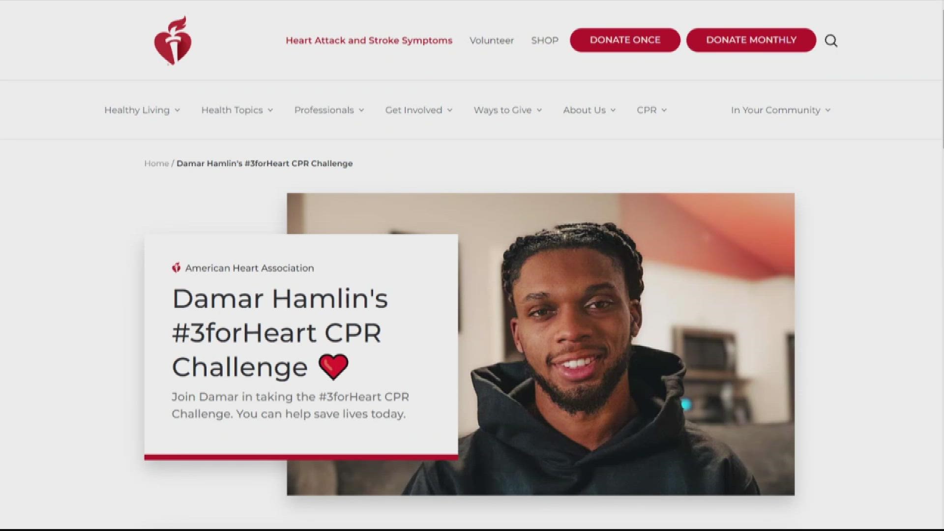 Get Uplifted | Buffalo Bills' Damar Hamlin partners with American Heart Association for CPR challenge | wusa9.com