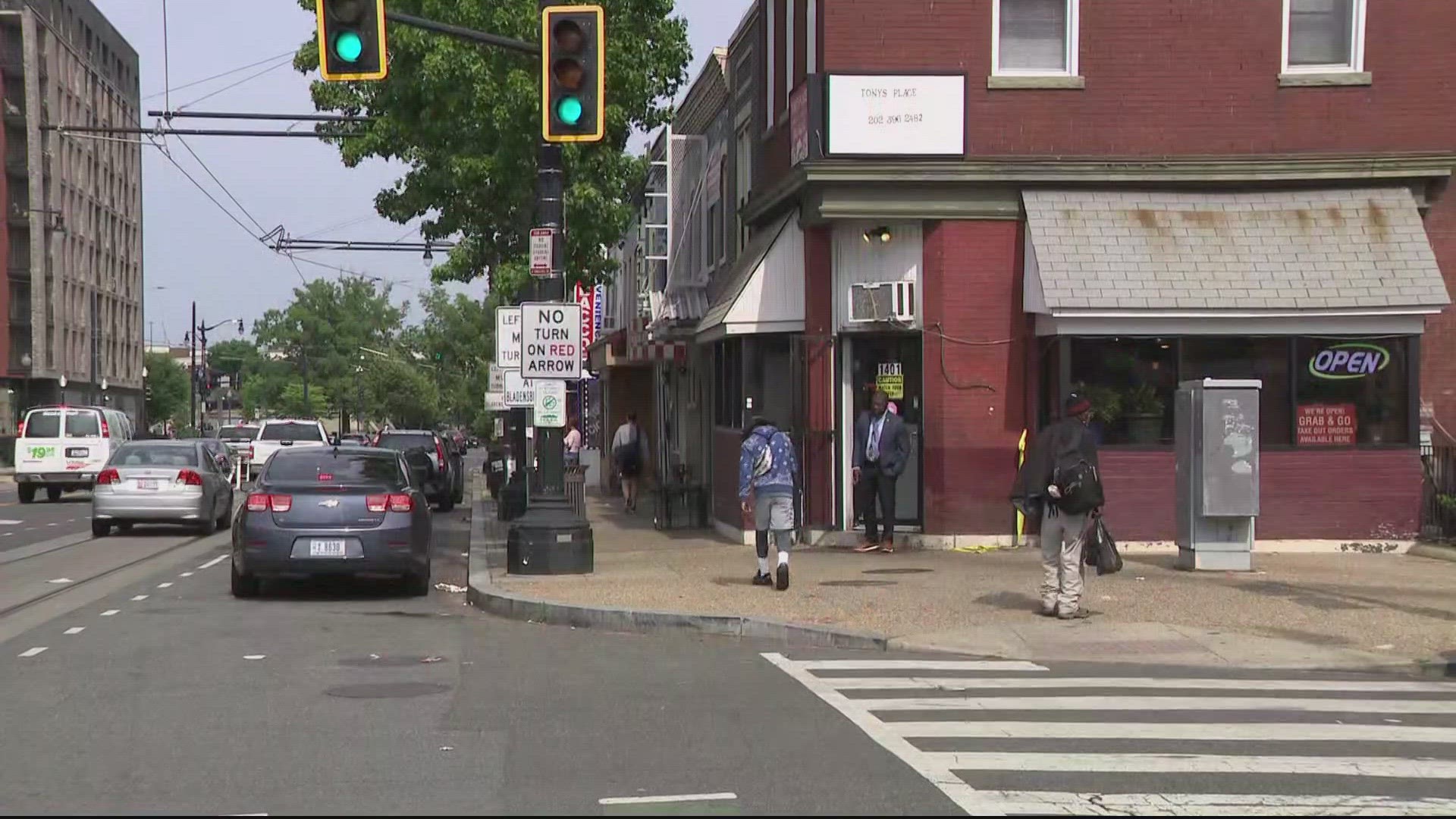 This went down during the busy lunch hour at Tony's Place - on the corner of H Street and 14th in Northeast DC.