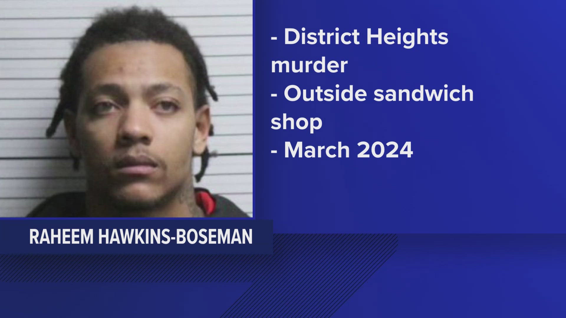 Hawkins-Boseman has been in jail in North Carolina since he was arrested late Wednesday night but is expected to be extradited back to Maryland.