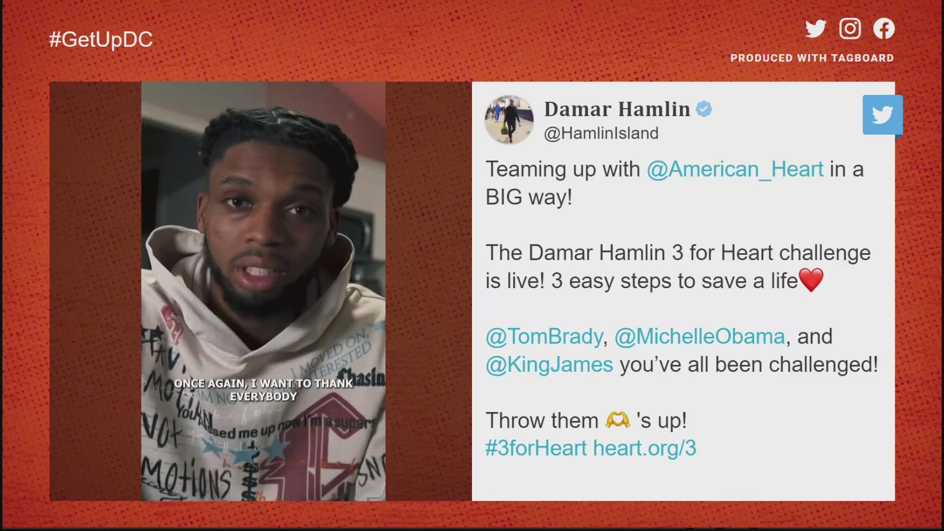 Buffalo Bills' Damar Hamlin, who started off the year having his life saved after collapsing during a game against the Bengals, is now launching a CPR challenge.