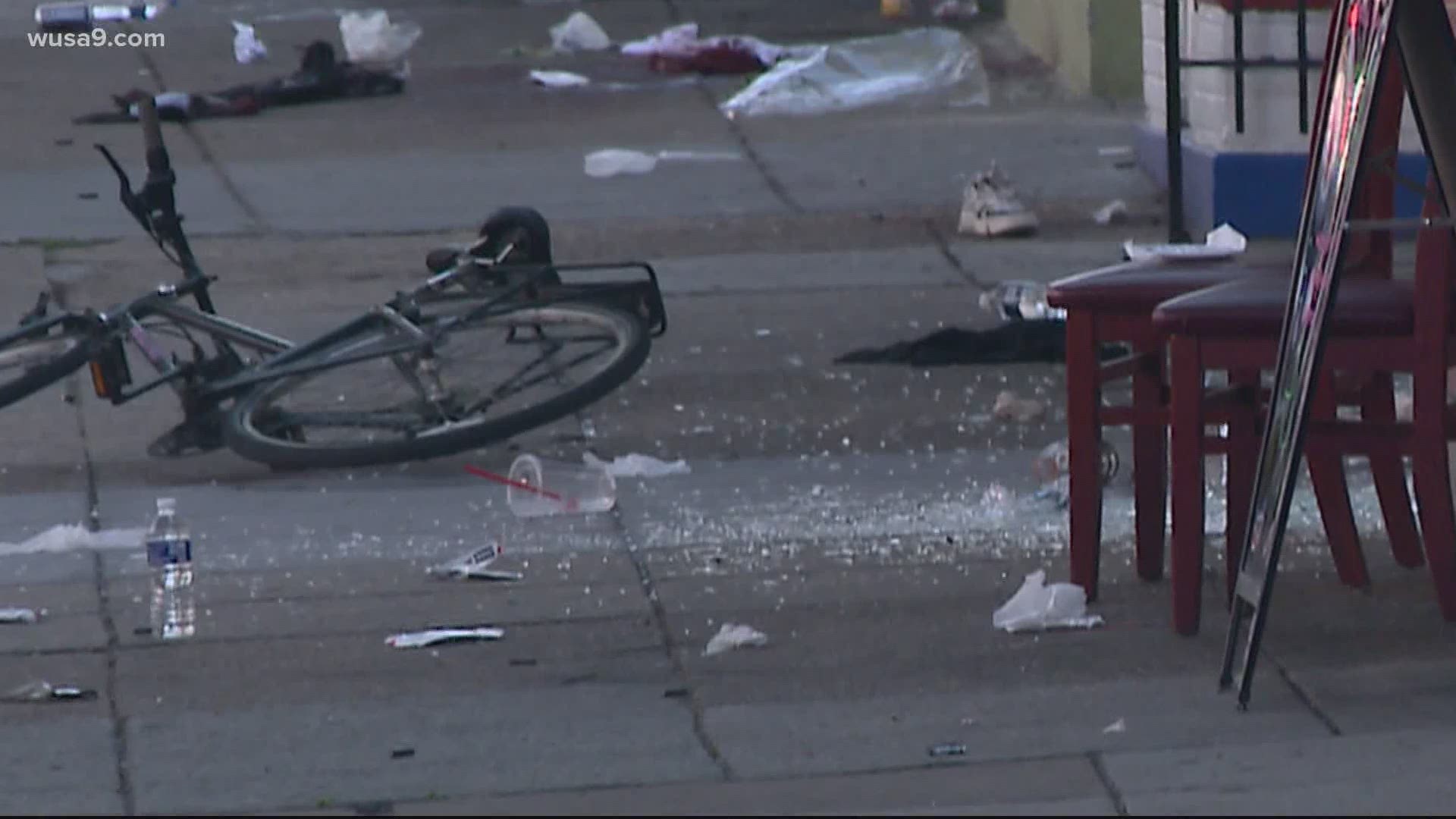 Nine people, including eight men and one woman, were shot at the intersection of 14th Street and Spring Road, Northwest, in Columbia Heights.