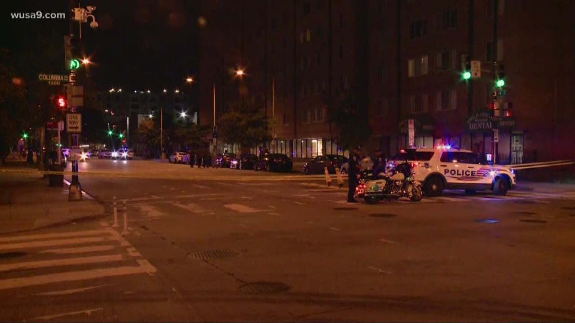 Police are searching for the suspect who shot a man in Northwest, D.C. early Wednesday morning.
