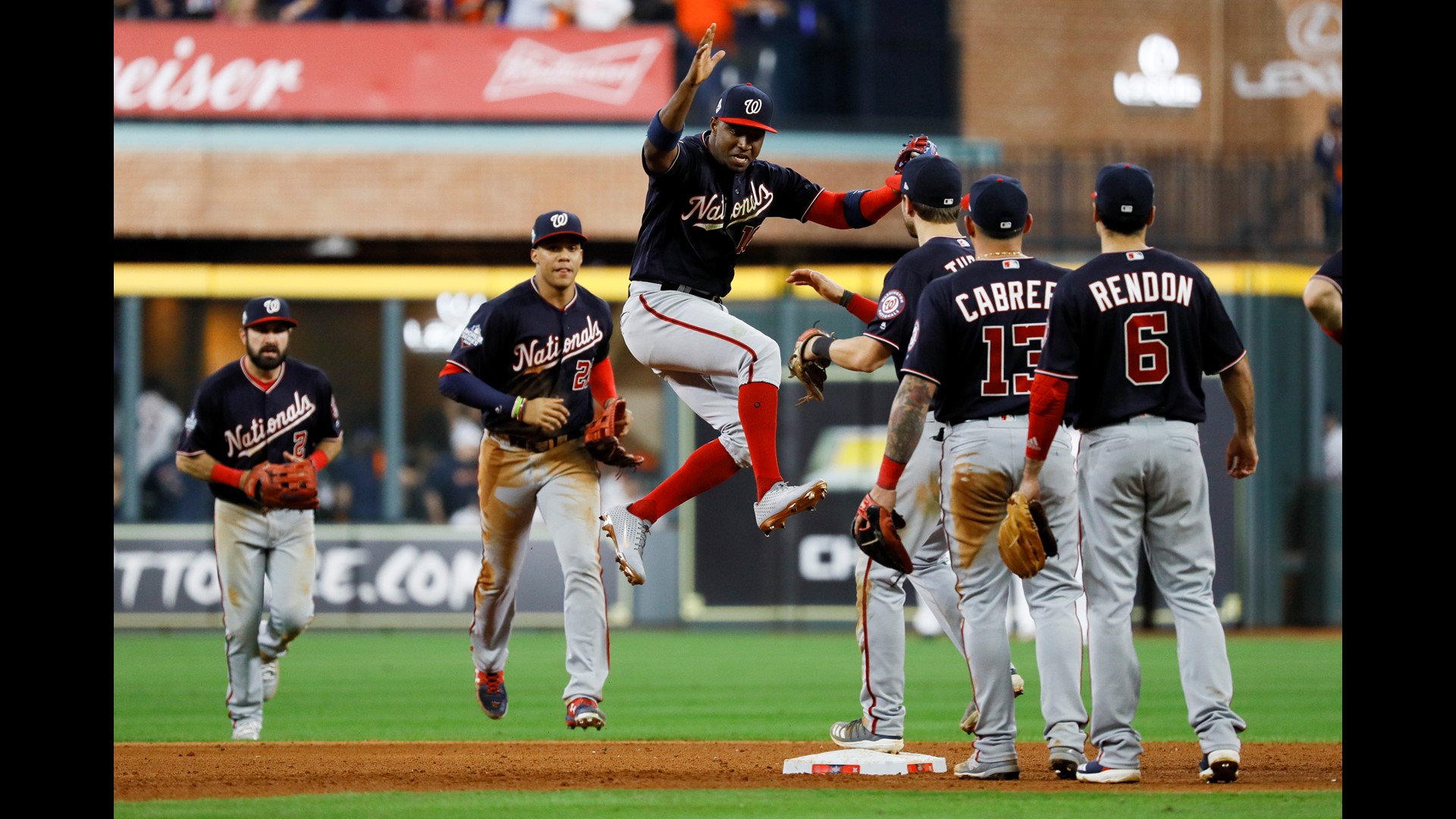 The Nats defeated the Astros 5-4 during their first-ever World Series appearance.
