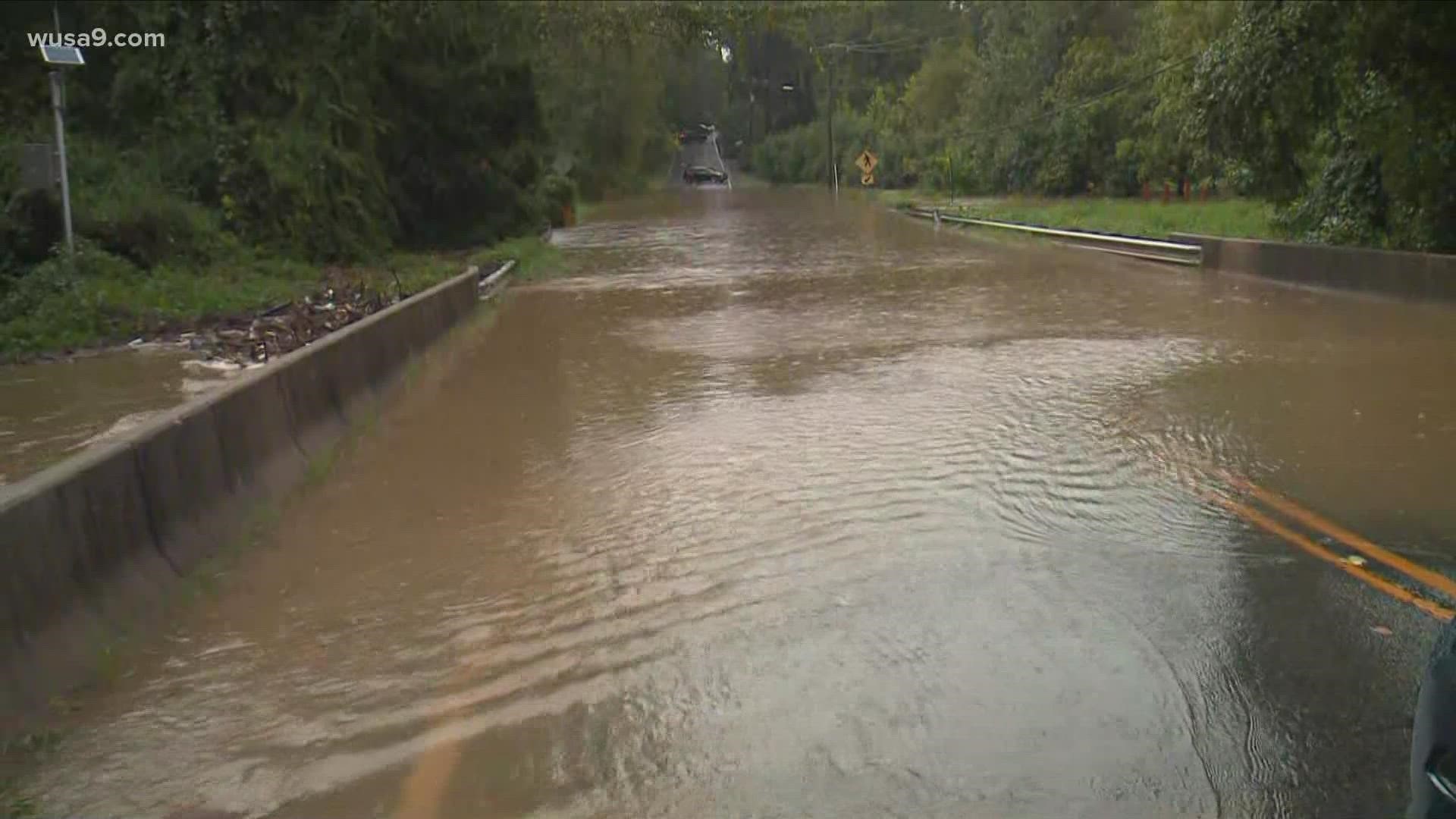 Heavy rains caused flash flooding in Annandale, Va.