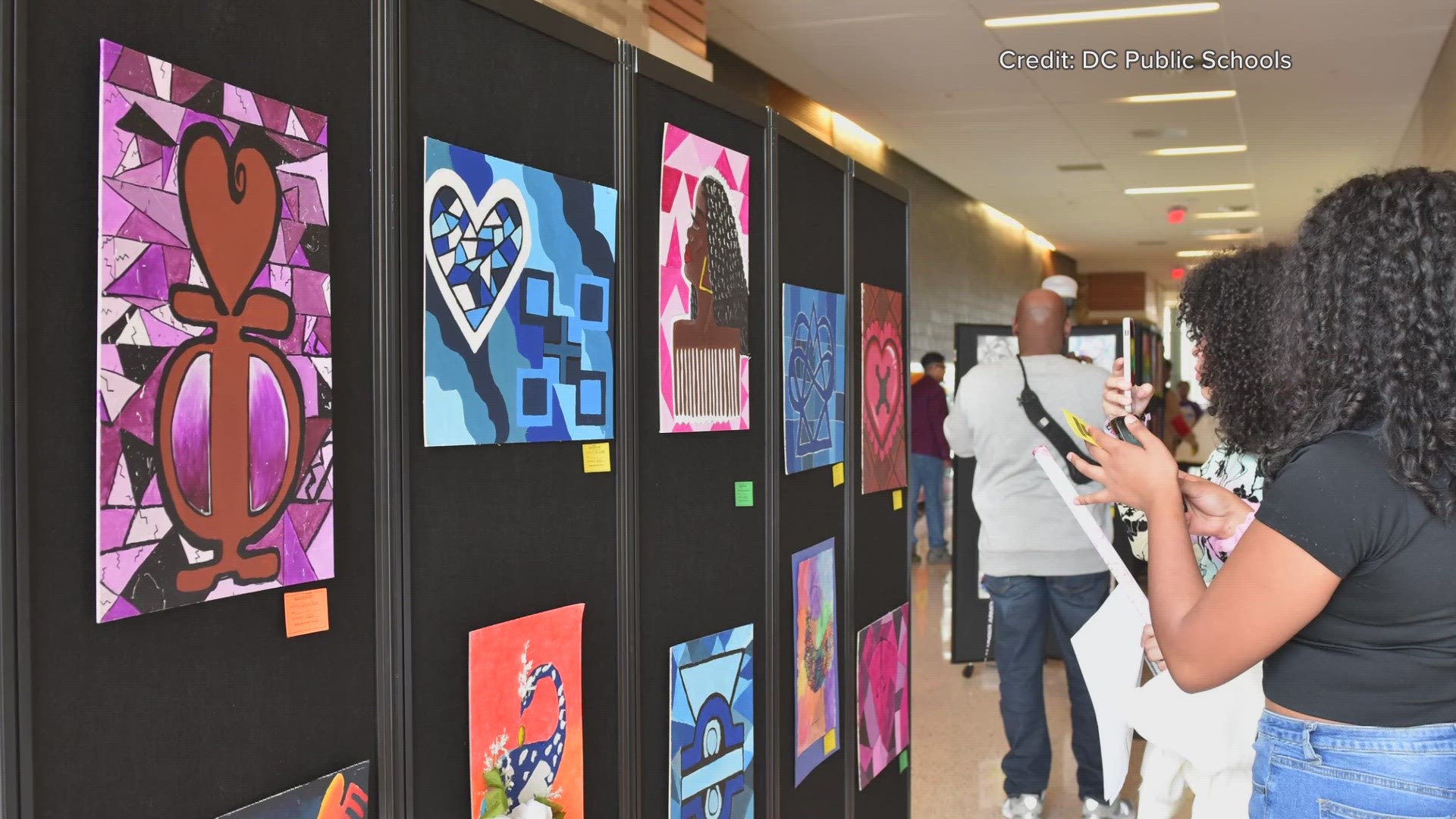 Kuumba Hall at Dunbar High School honored the Kwanzaa principle of creativity by showcasing student artwork