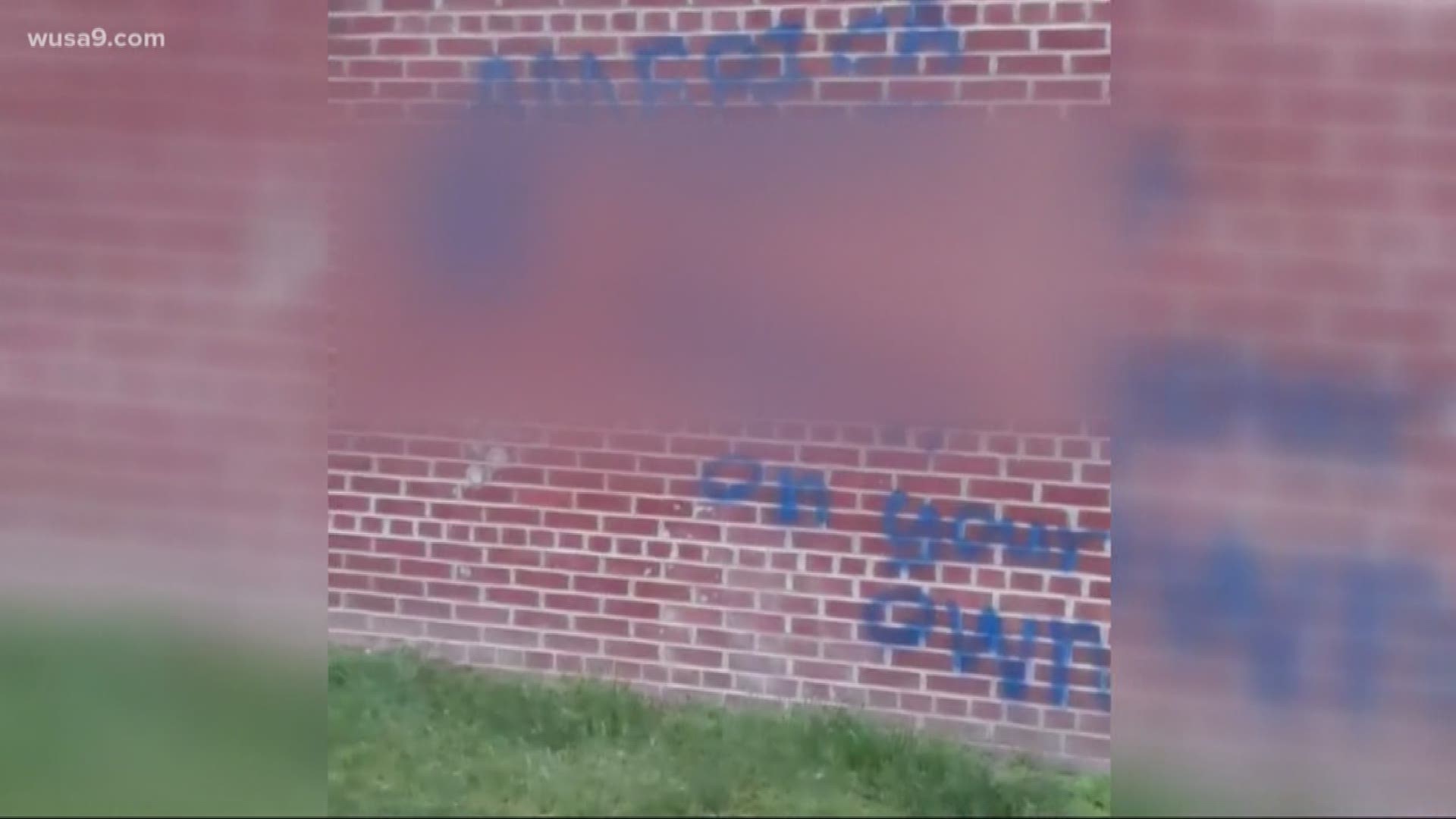 Fairfax County police are investigating the graffiti.