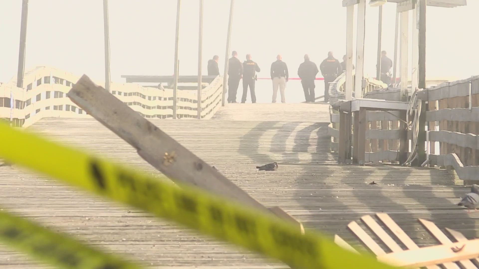 Witnesses say the driver crashed through a gate at the pier's entrance. It's still unclear who was in the car and why they didn't stop.