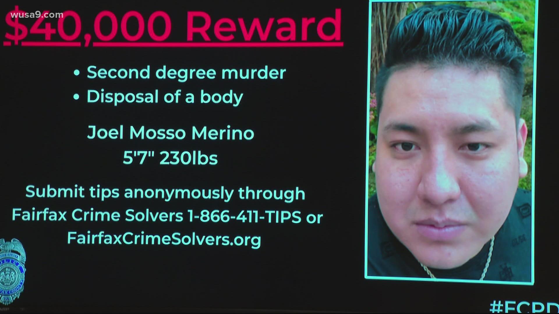 Police are offering a $40,000 reward for anyone who can provide information that can lead to the arrest of Joel Marino.