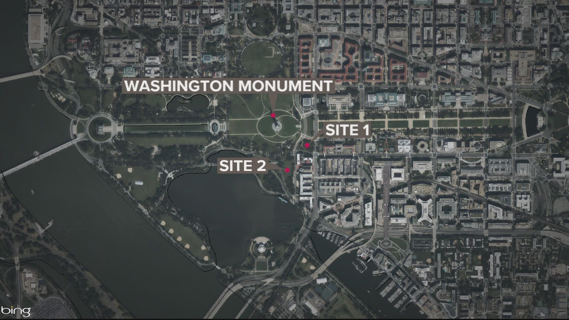 Both site recommendations are on the National Mall.