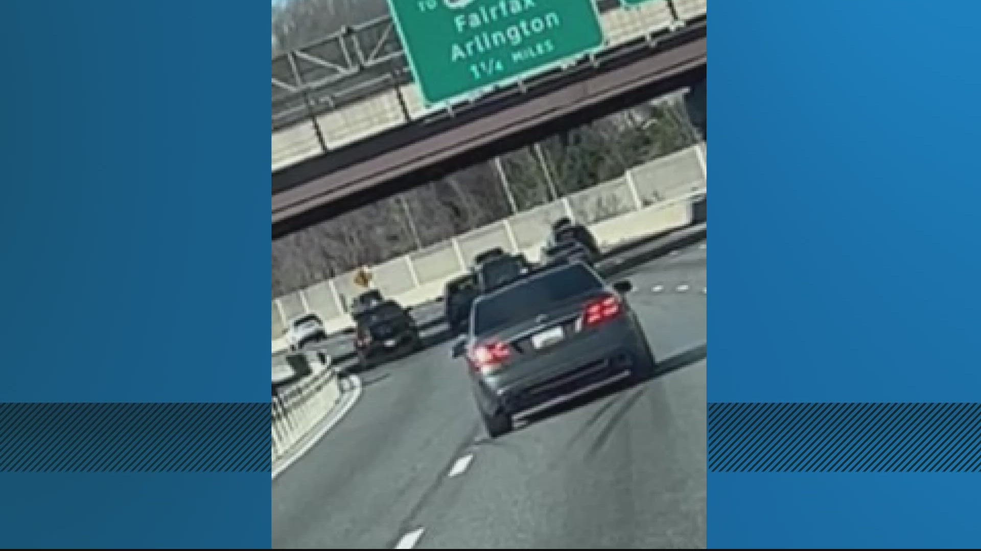 Virginia State Police is asking for the public's help finding a vehicle that was reportedly used during a shooting on Interstate 495 on Sunday.