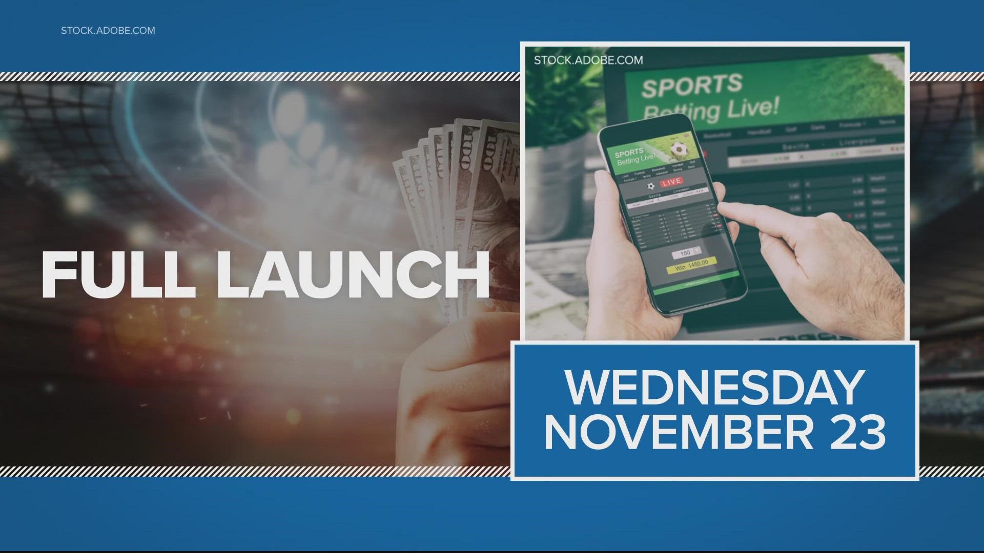 Maryland online sports betting will begin just in time for Thanksgiving football. It's set to launch as early as Monday.