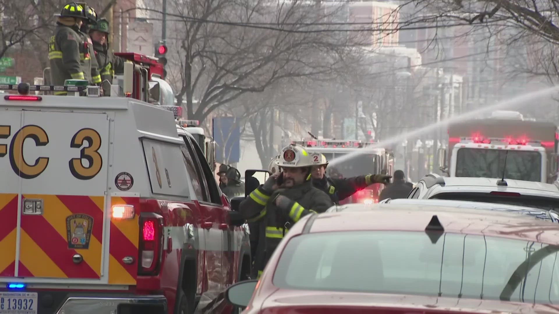 The whole thing was caught on camera by a DC fire truck's dash cam.