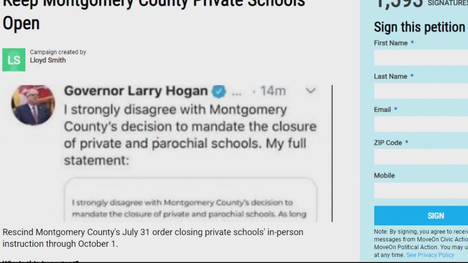 The governor said this is to ensure schools and school systems will have the primary authority to determine when to safely reopen schools for in-person instruction.