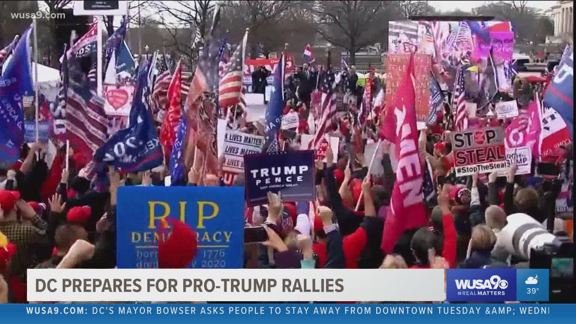 According to MAGA rally websites, several pro-Trump rallies are planned in the District leading up to the day Congress is set to certify the election.