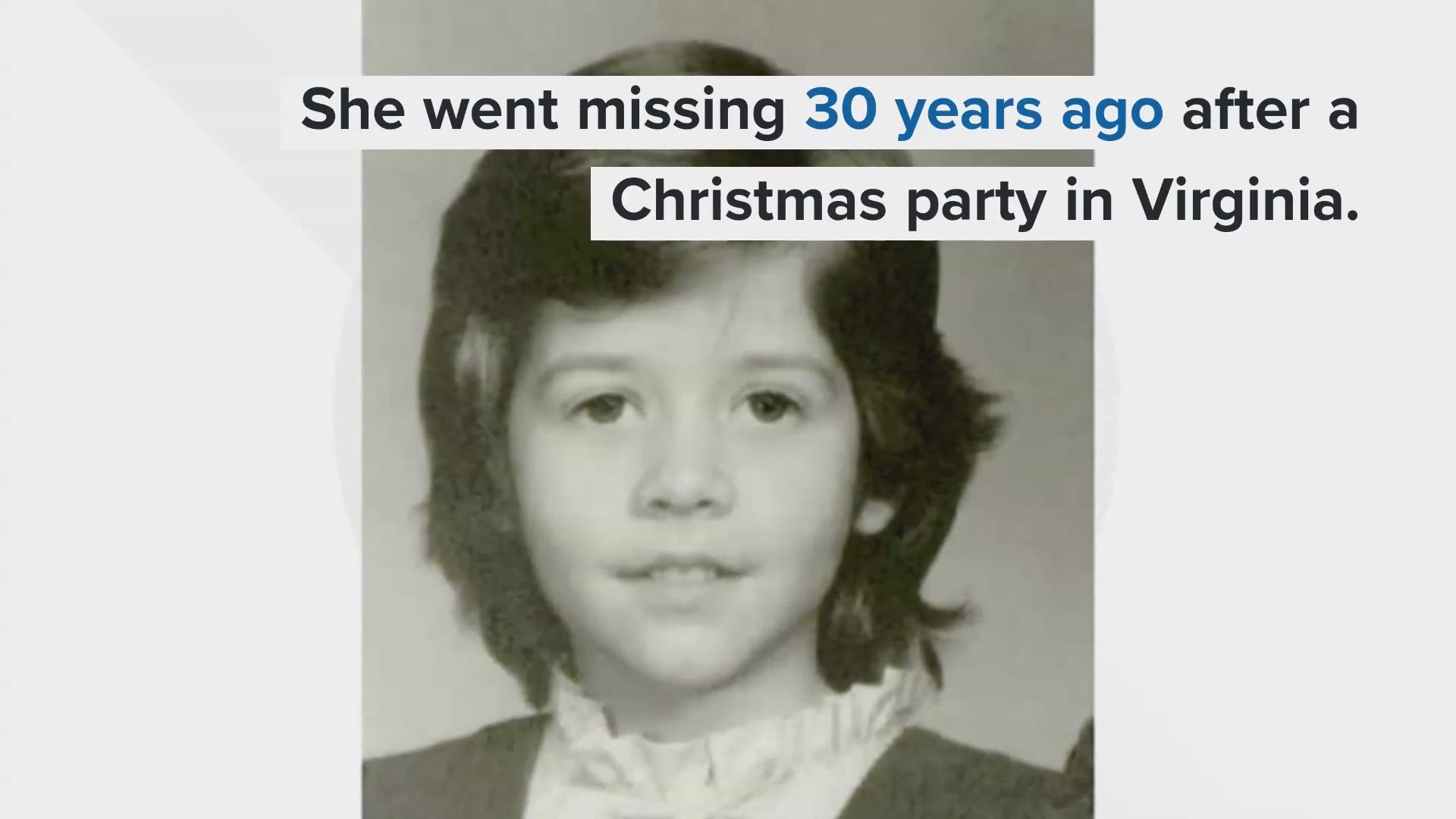 5-year-old Melissa Brannen vanished from a Christmas party at her apartment complex Dec. 3, 1989. She has never been found.
