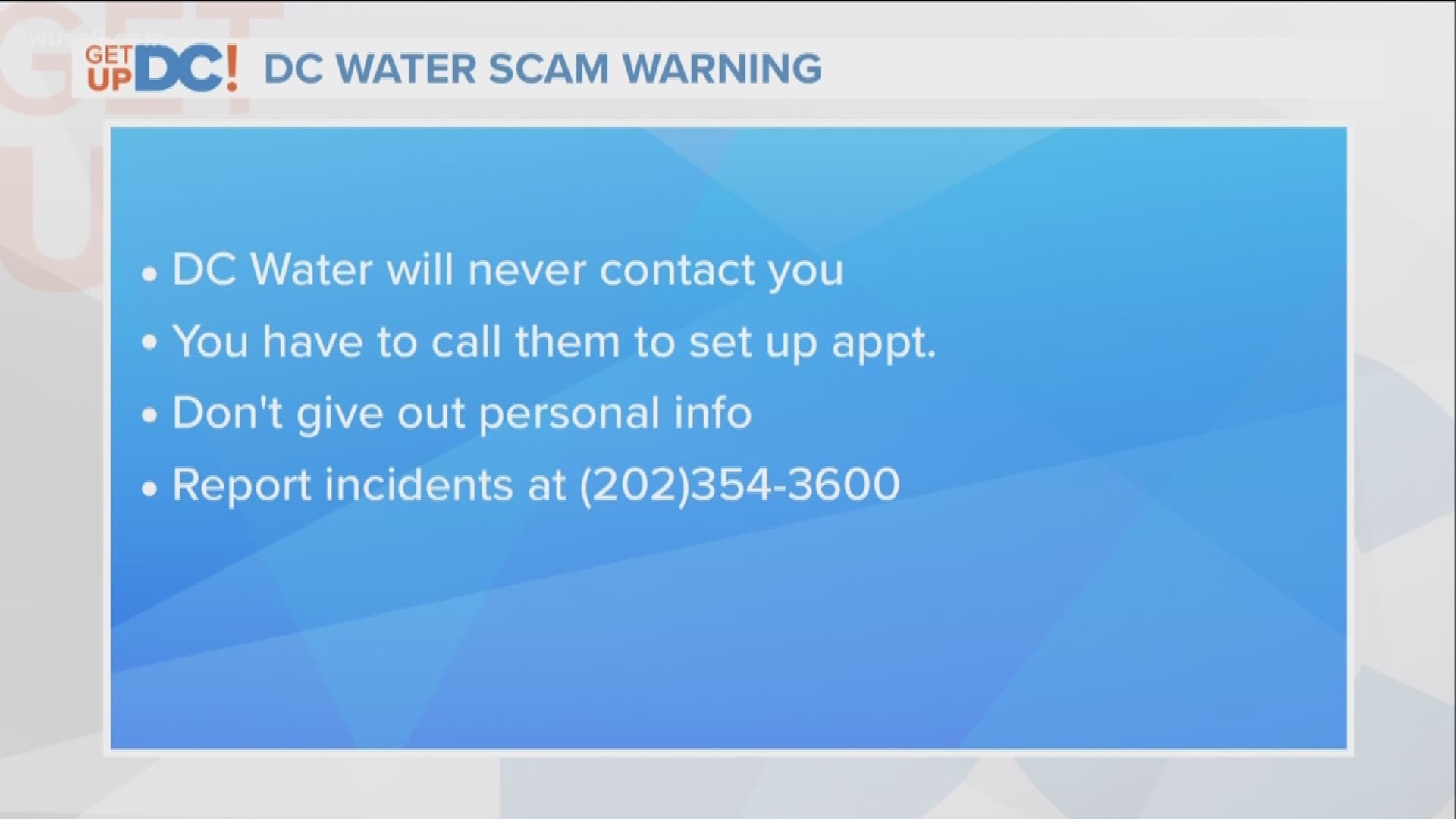 DC Water impersonator scam alert