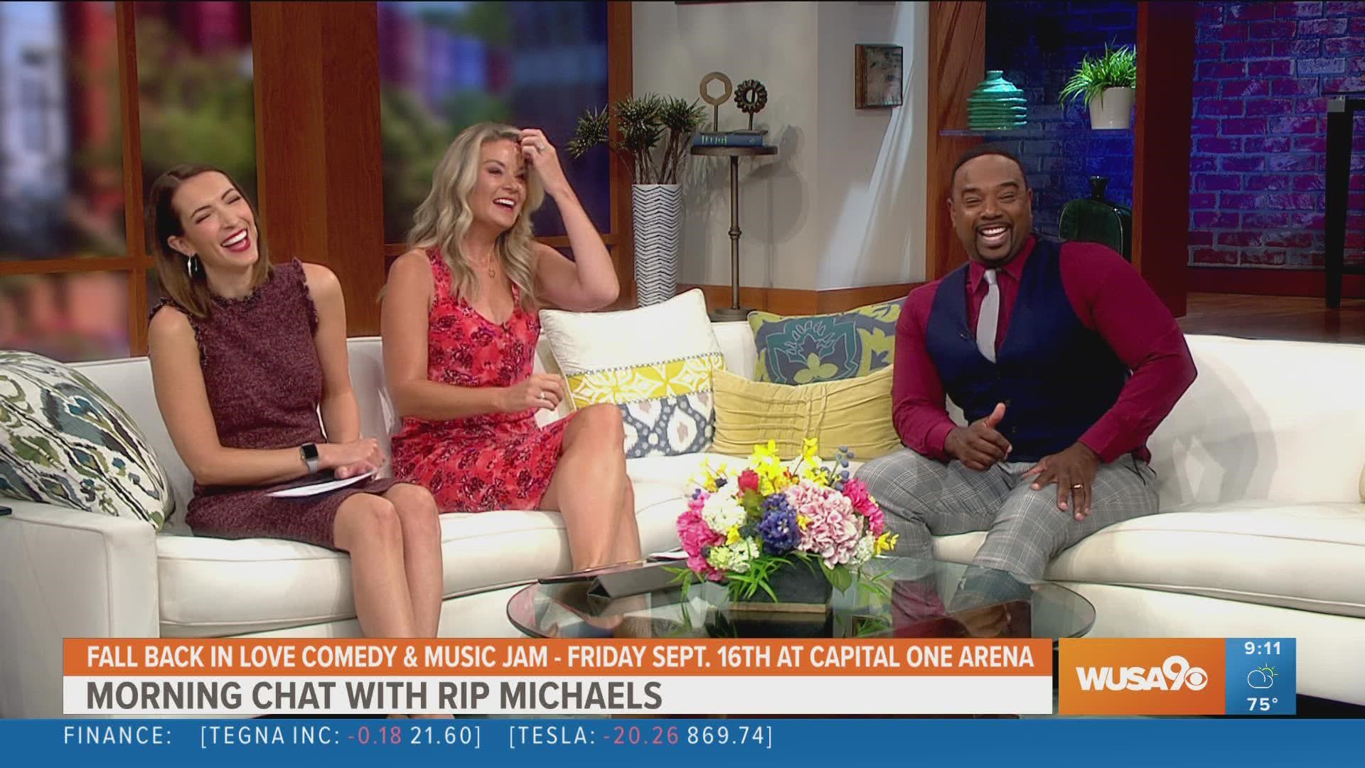 Comedian/writer Rip Micheals stops by the Great Day Studios to chat ahead of his upcoming show "Fall Back in Love Comedy & Music Jam" at Capital One Arena on 9/16.