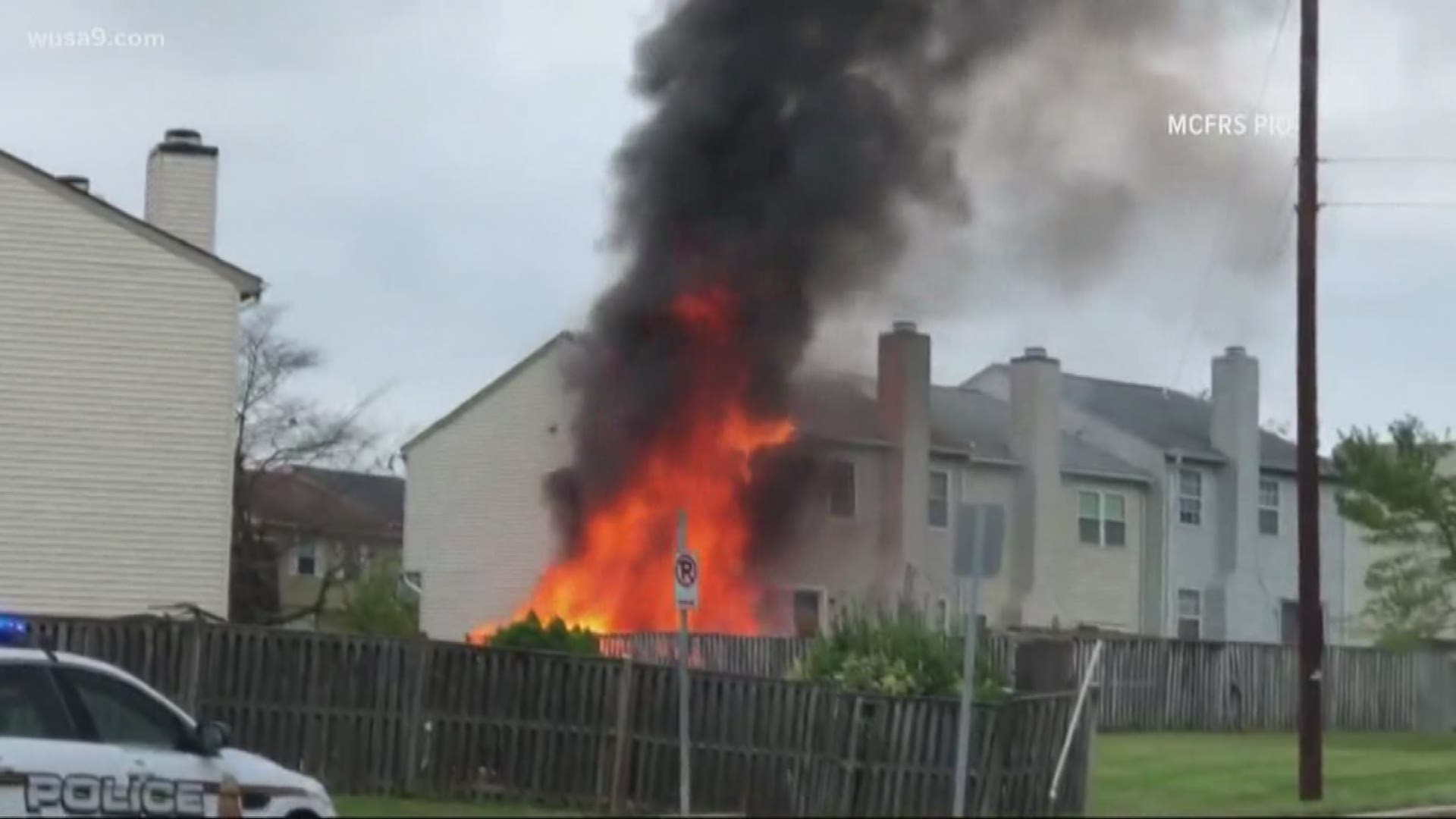 A family was displaced after a fire destroyed their home in Gaithersburg, Maryland.

Montgomery County fire crews responded to the fire at the two-story home in the 8600 block of Kelso Terrace around 4 p.m. Saturday. Officials say the fire appeared to have started on the outside of the home and extended inside and into the roof and attic area.