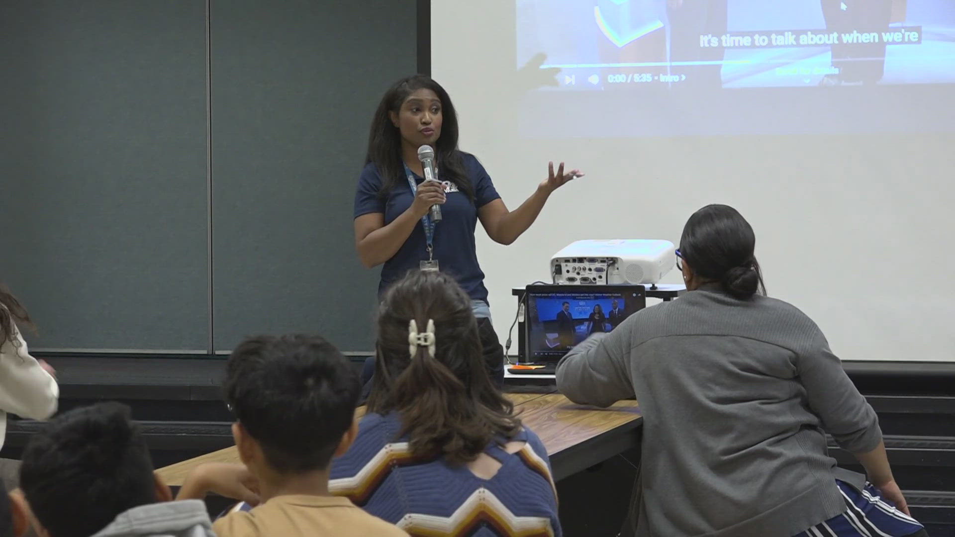 Students at Centre Ridge Elementary School had fun learning about weather with WUSA9 Meteorologist Miri Marshall. 