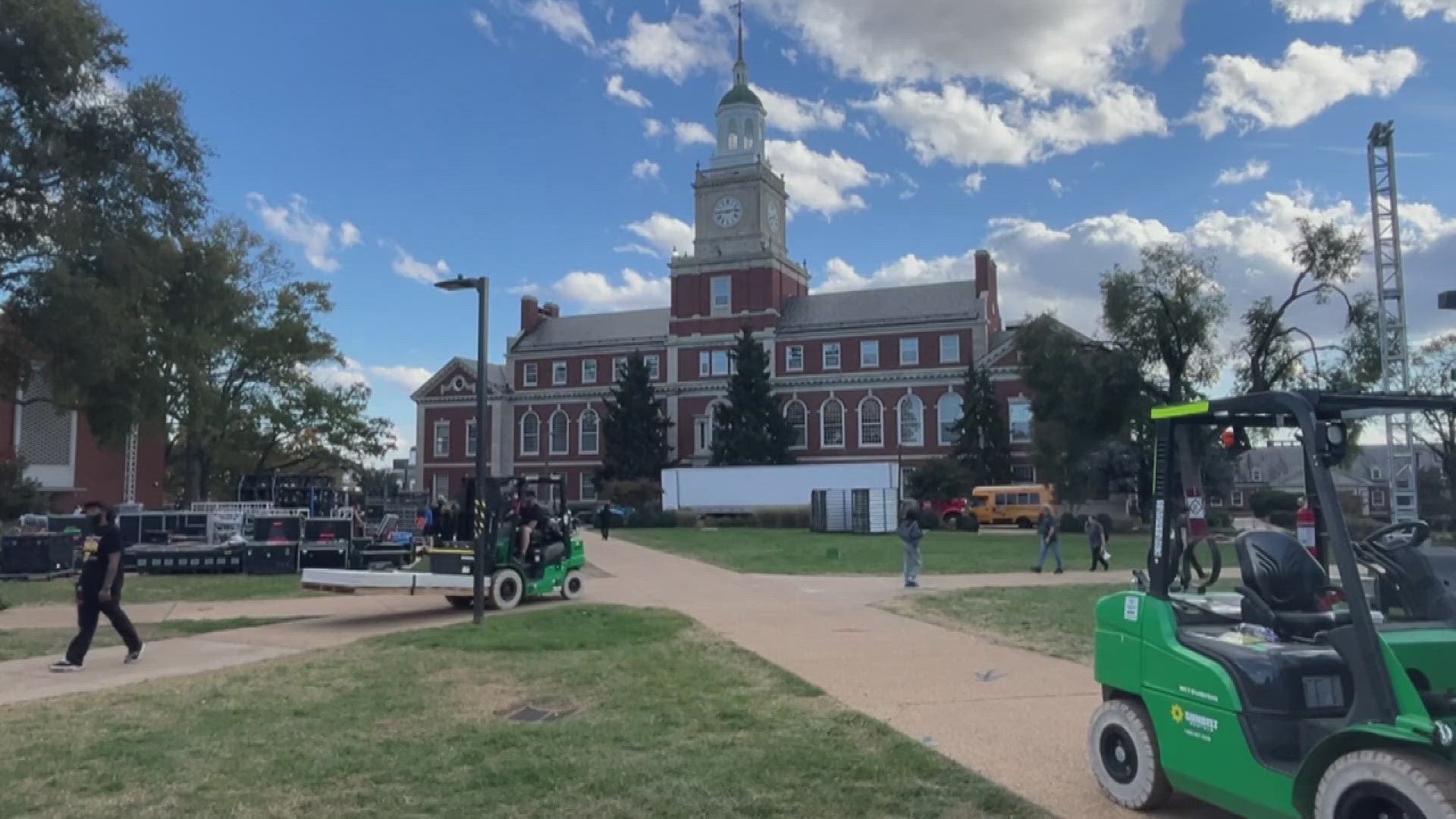 Vice President Kamala Harris is spending election night at her alma mater, Howard University.