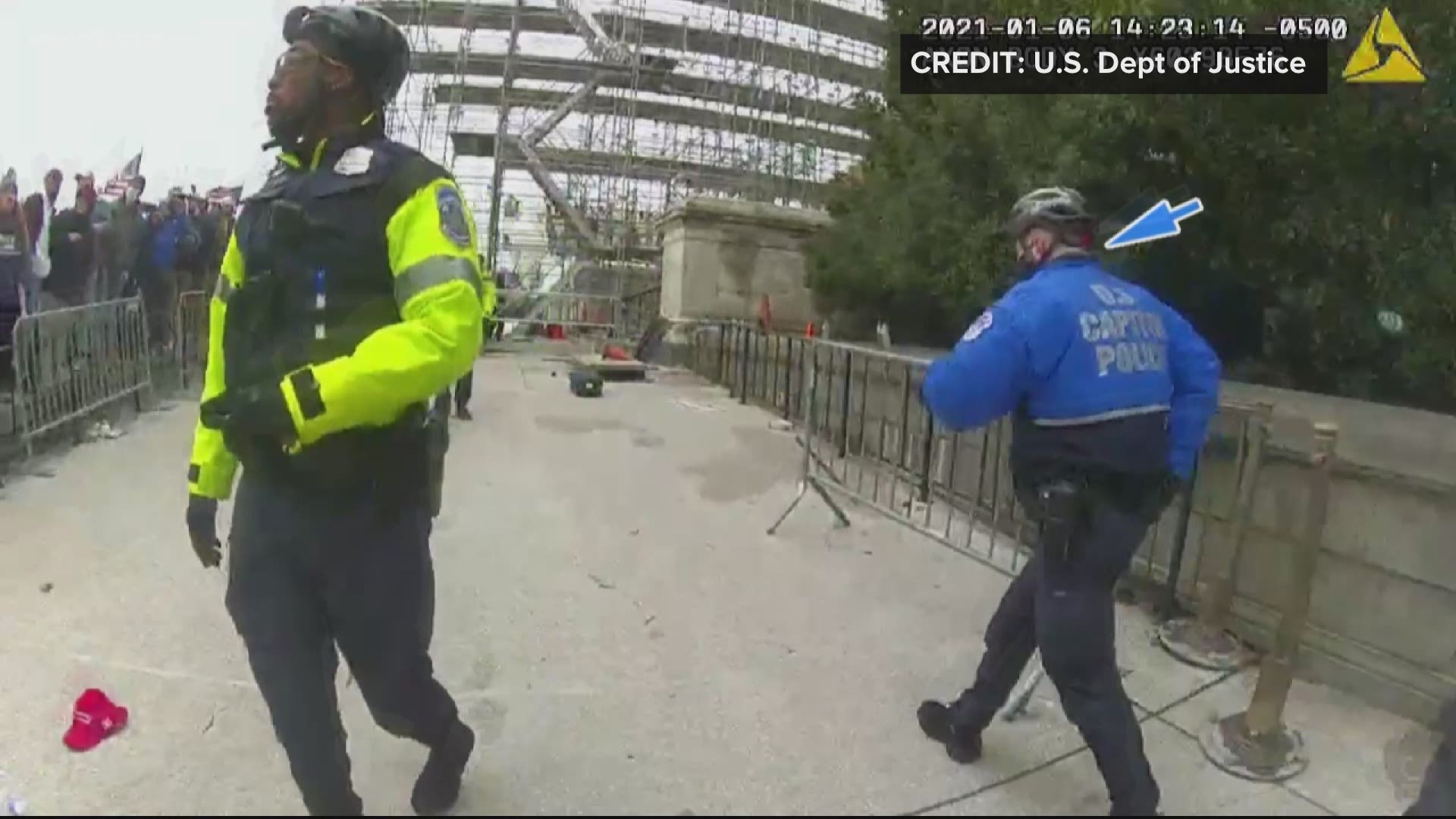 The Department of Justice releases never-before-seen video from the January 6 siege on the U.S. Capitol