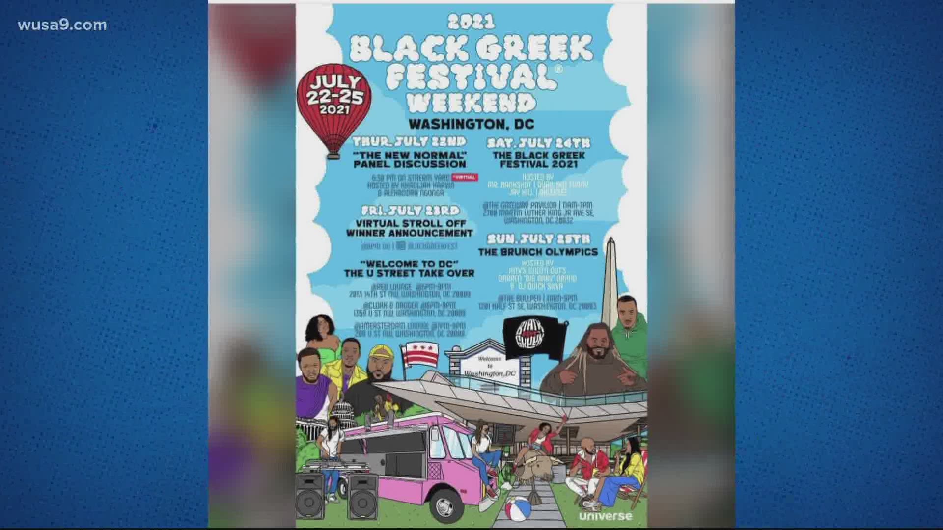 The Inaugural Black Greek Festival is bringing greek life and culture to the DMV from July 22-25.