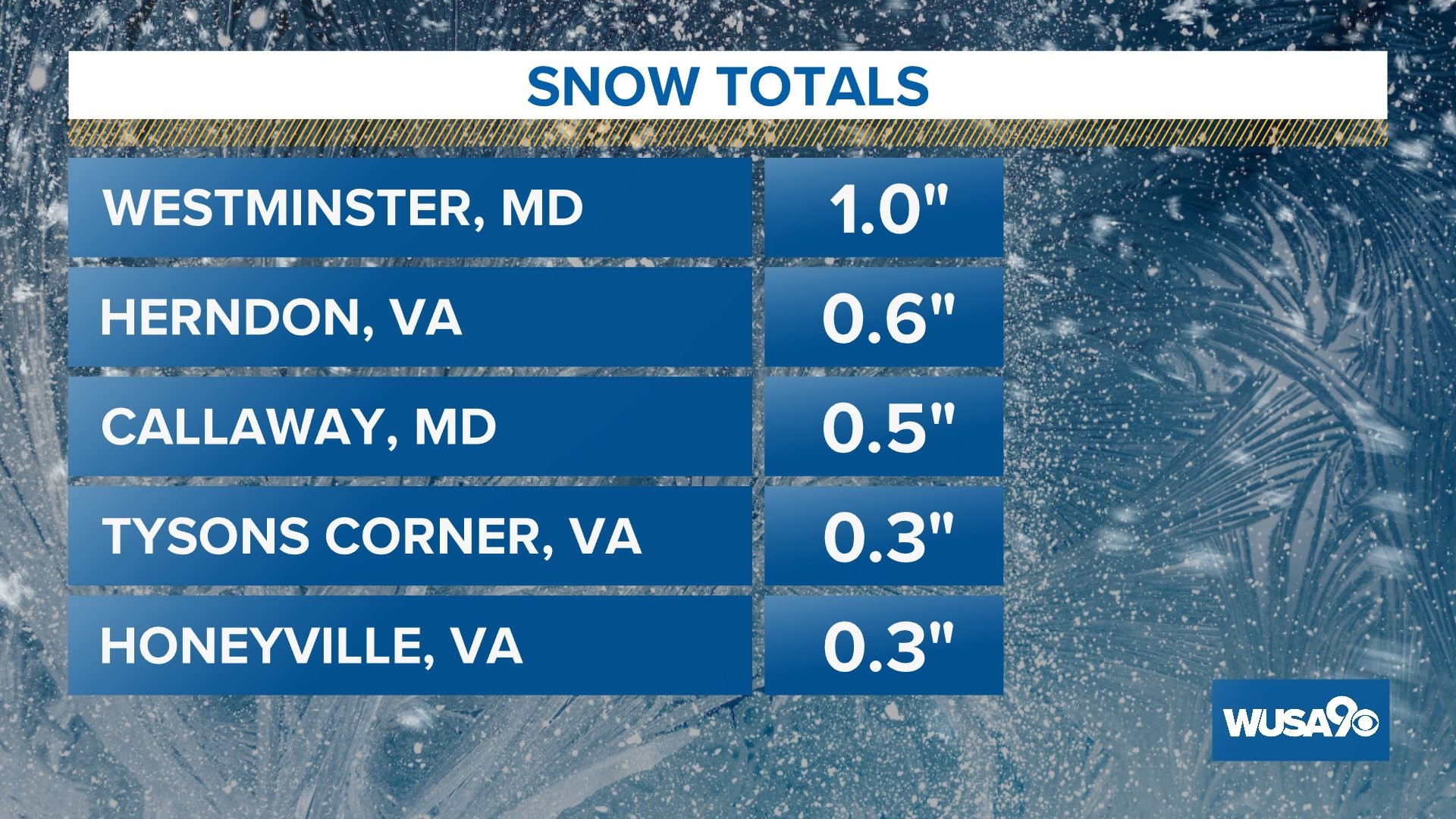 Here's how much snow fell in DC, Maryland and Virginia | wusa9.com