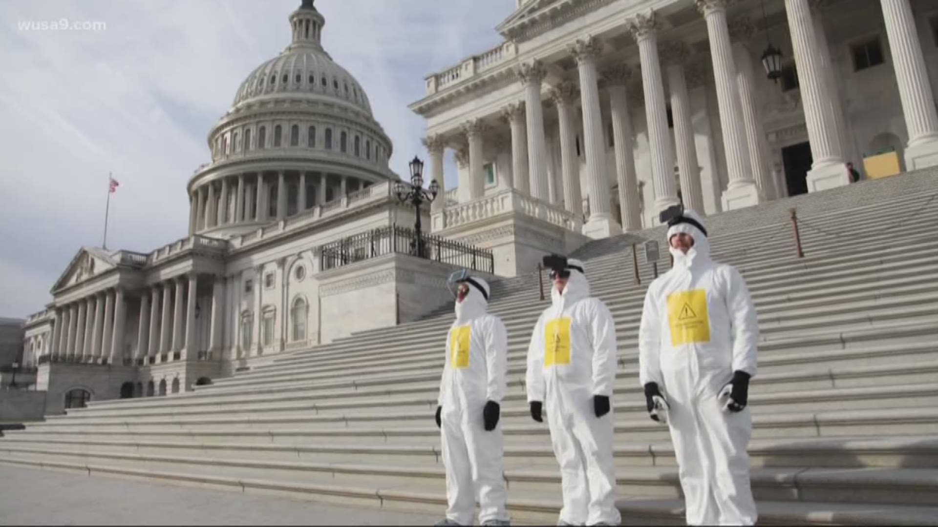You asked us why people were walking around Capitol Hill wearing white Hazmat suits with phones strapped to their foreheads. WUSA9's Ariane Datil has your answer.