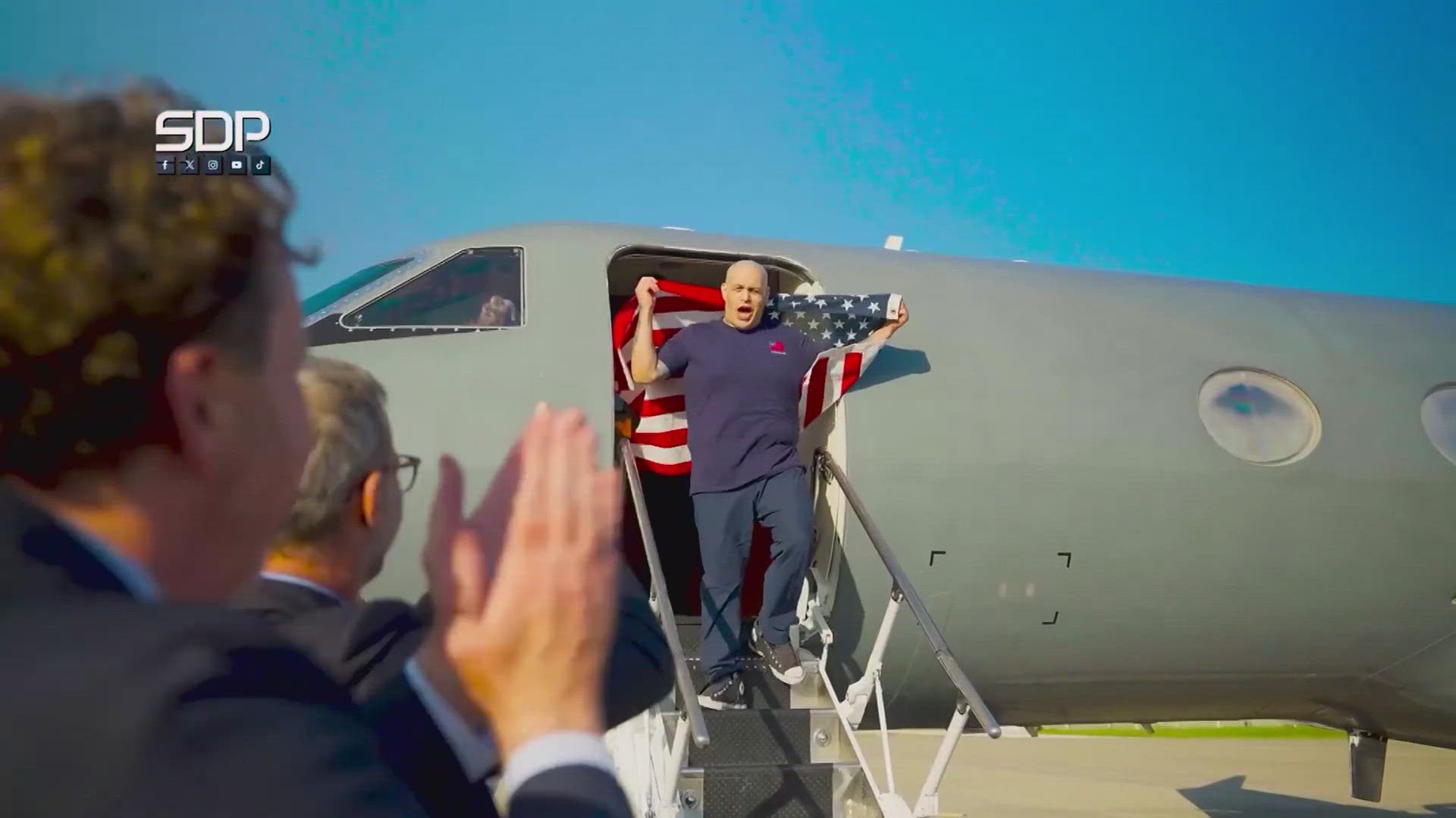 The Americans were released in exchange for 252 Venezuelans who were deported to El Salvador as part of the Trump administration's crackdown on illegal immigrants. 