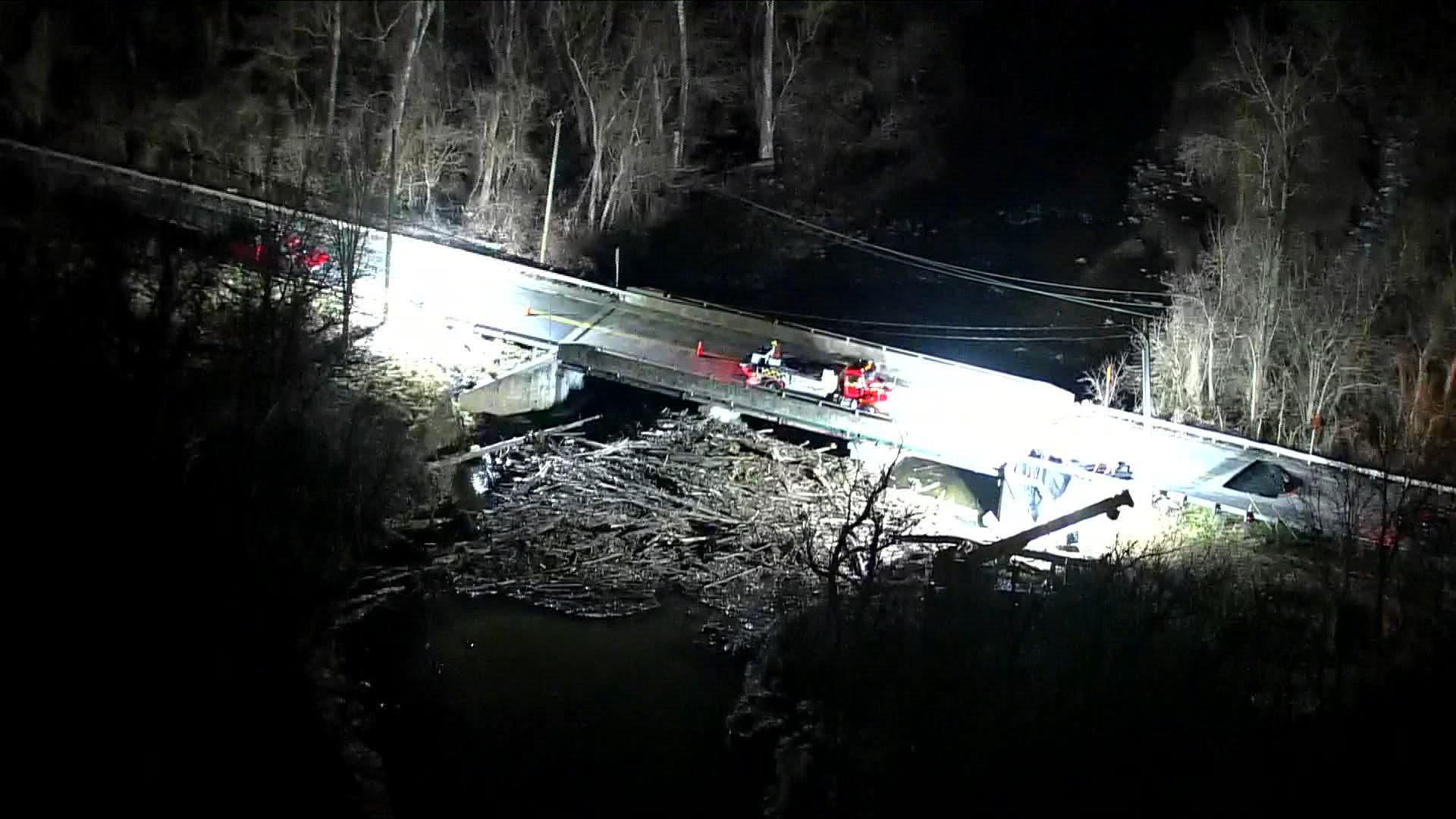 Sky9 over a logjam at MD-198.