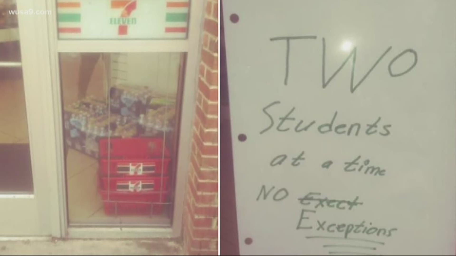A handwritten sign on the door of an Anacostia 7-Eleven has stirred big controversy online. Some say there have been limits in both white and black neighborhoods.