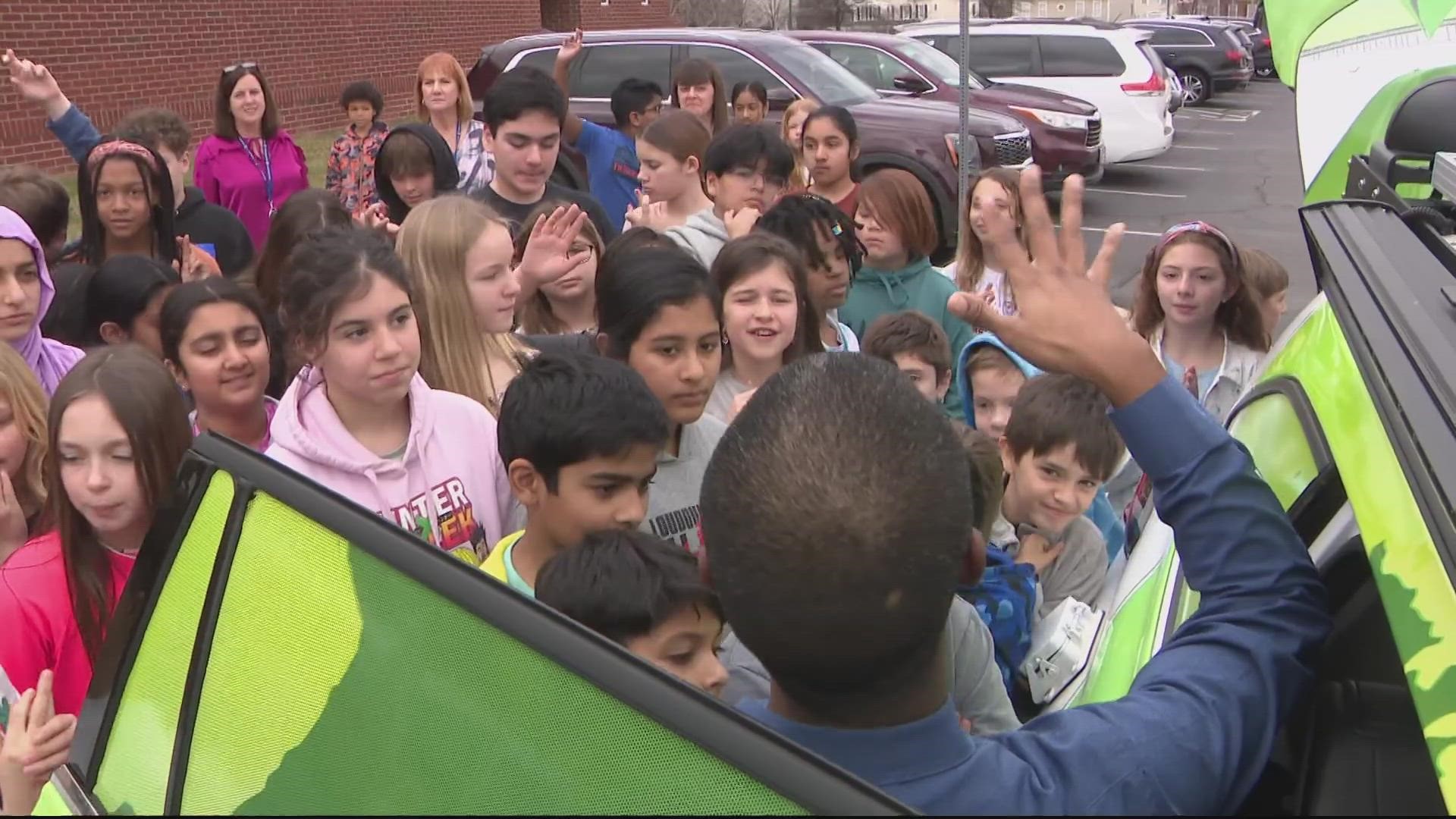 METEOROLOGIST CHESTER LAMPKIN BROUGHT ECO9 TO LEGACY ELEMENTARY SCHOOL IN ASHBURN, VIRGINIA.