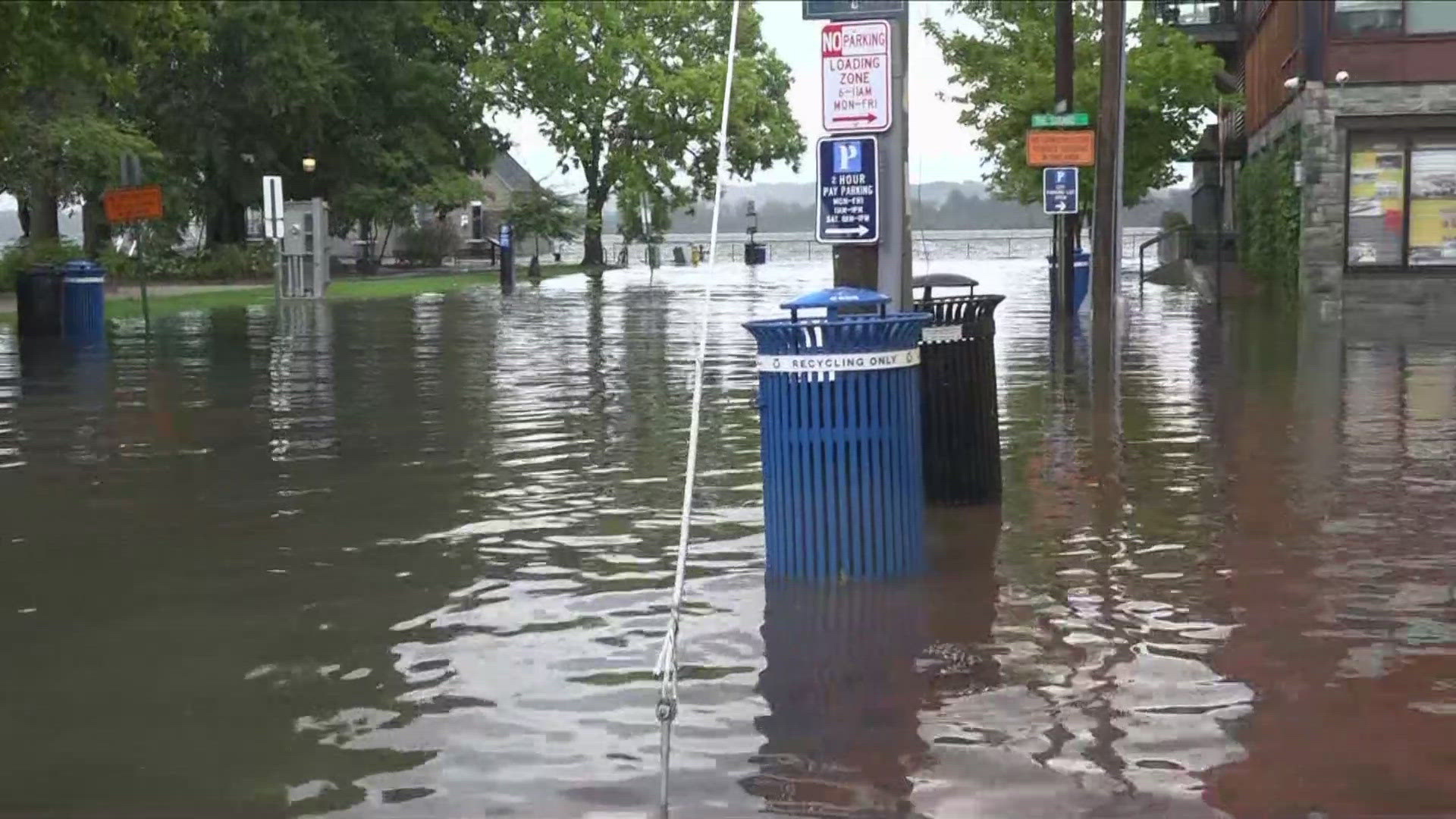 The remnants of Debby brought floodwaters to Old Town Alexandria Friday morning.