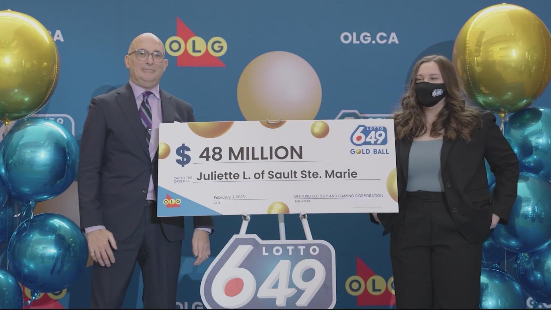 An 18-year-old Candian has made history by winning C$48m after buying a lottery ticket for the first time.