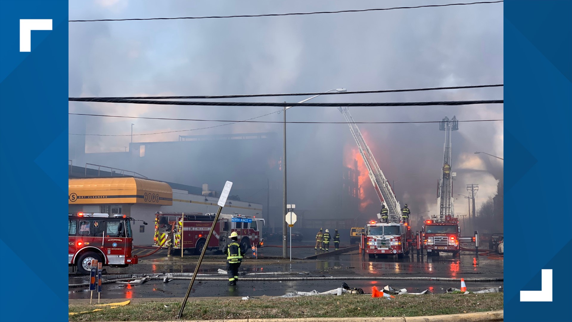 Fire at Alexandria building under construction seen for miles