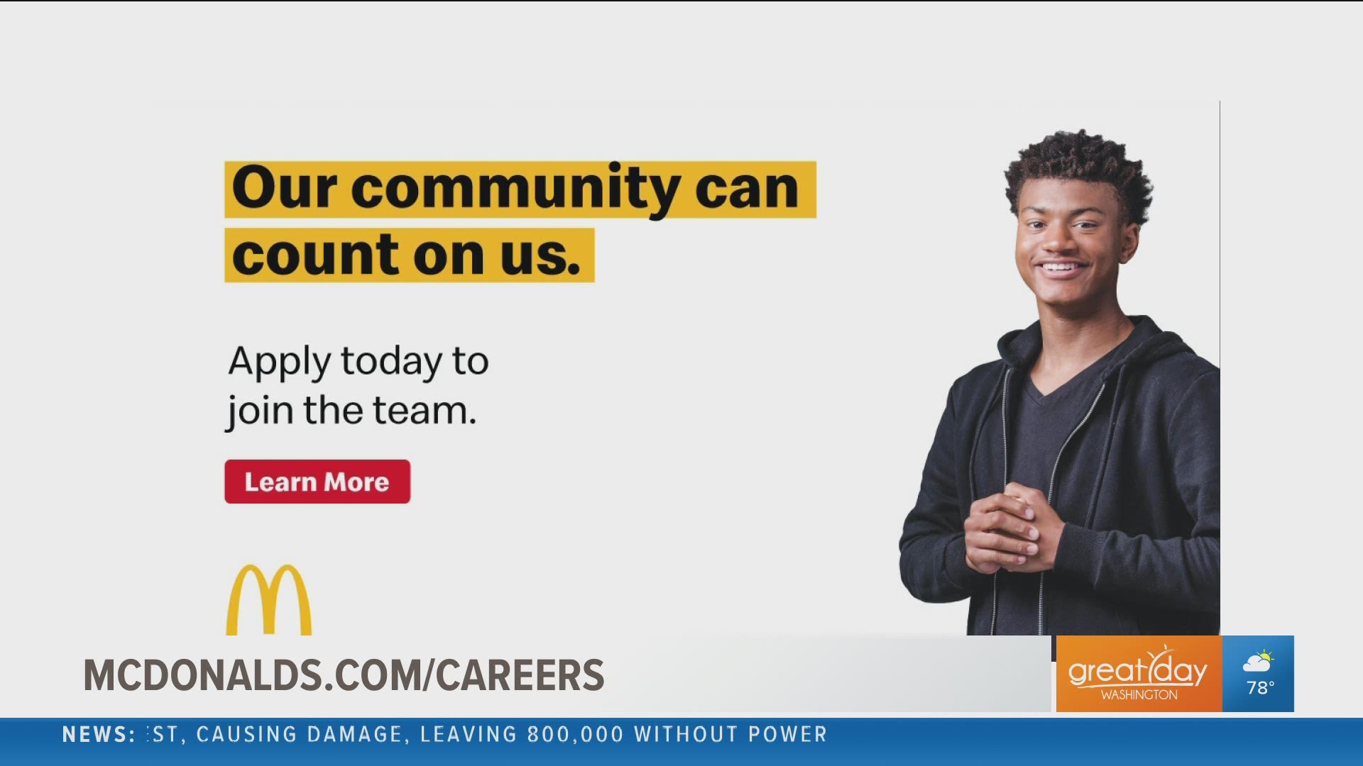 Sponsored by McDonald's. To apply visit www.mcdonalds.com/careers.
