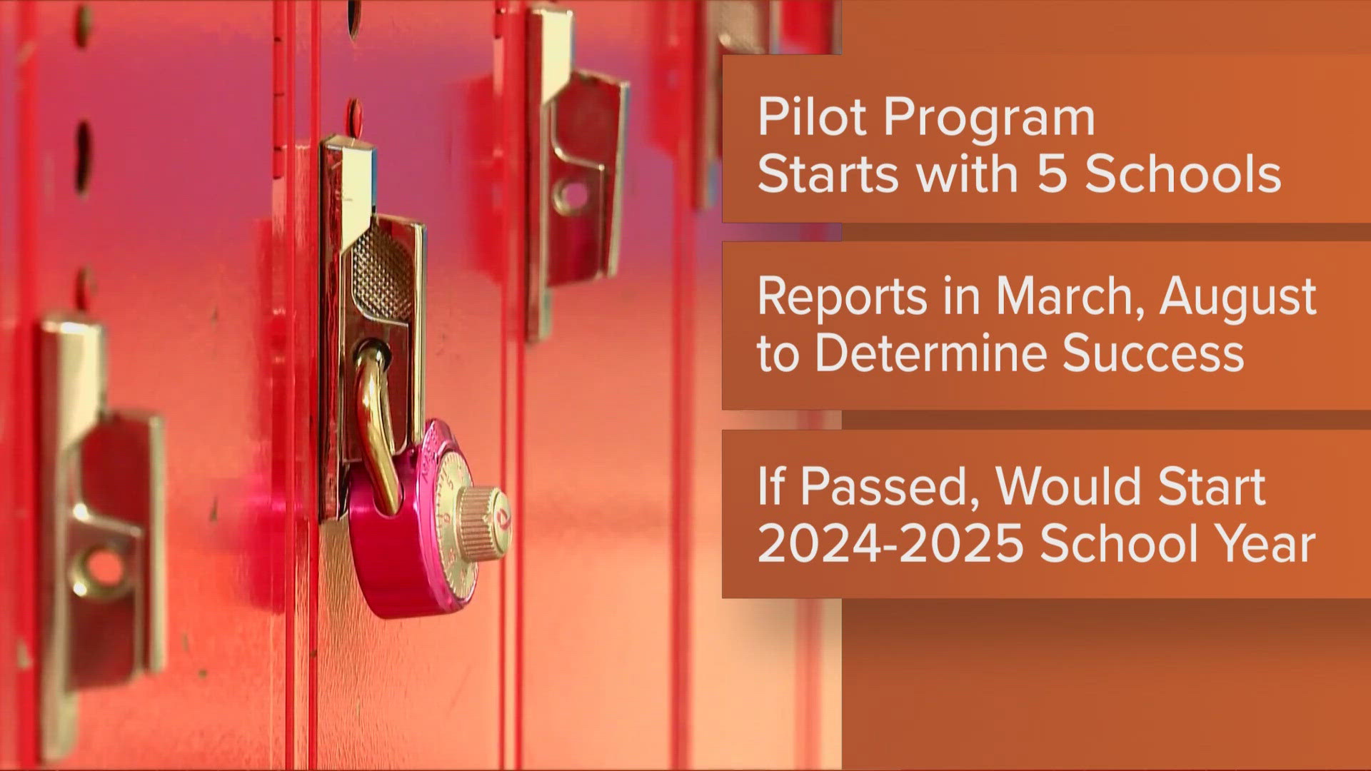 It would begin as a pilot program at five schools.