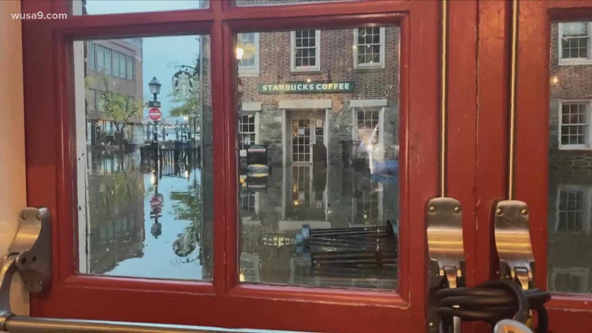 Alexandria businesses forced to close during flooding, begin clean up