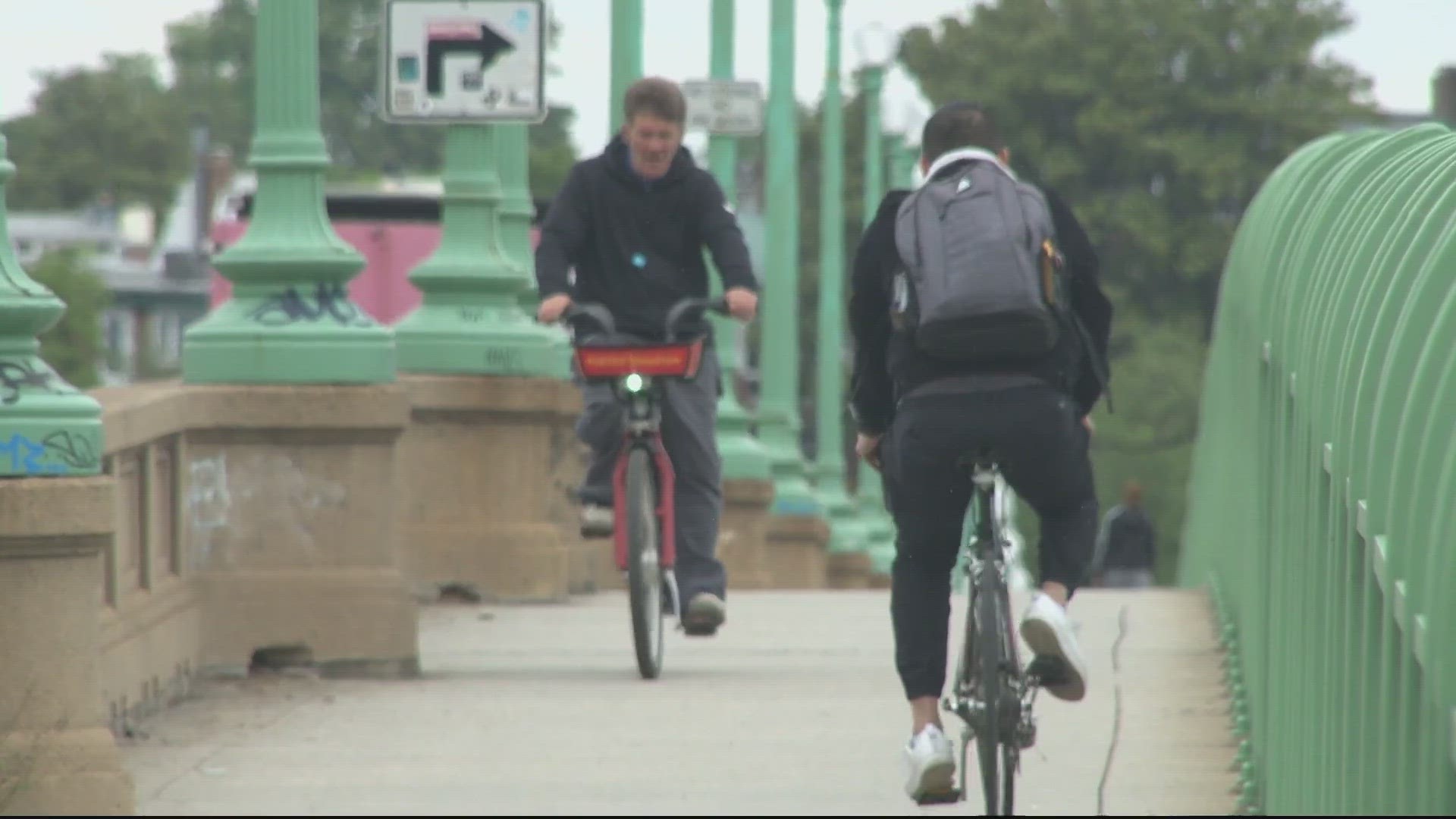 Police are searching for the person who randomly attacked and stabbed a woman on the Key Bridge.