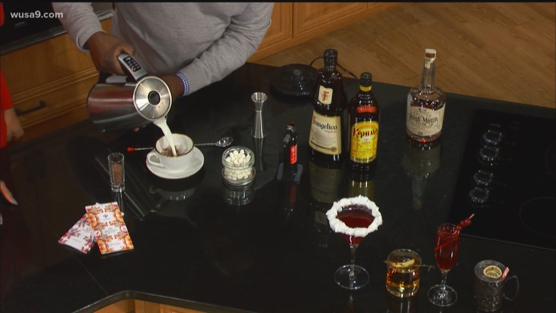 'Nutty and Nice,' or spiked hot chocolate, is only one fun themed cocktail you can serve at a holiday party.