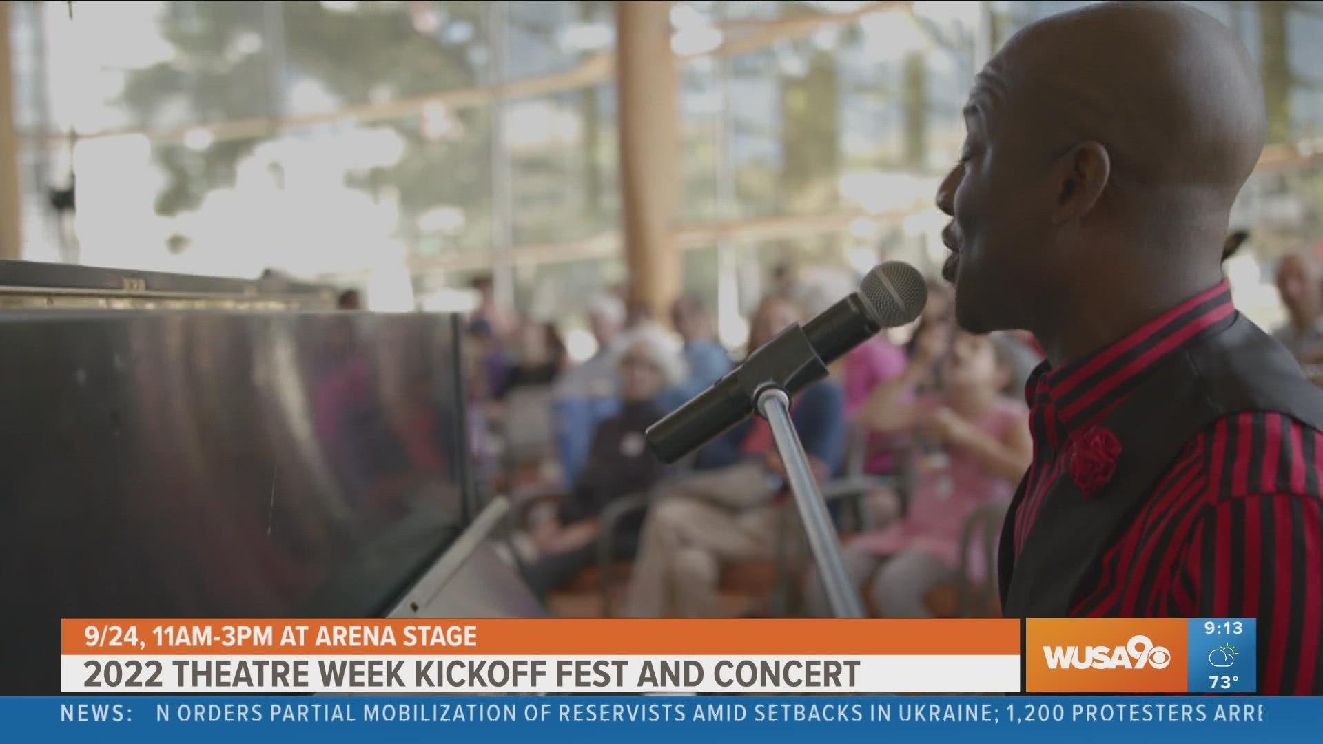 2022 Theatre Week Kickoff Fest & Concert takes place Saturday, September 24th, 2022 at Arena Stage from 11 am to 3 pm.