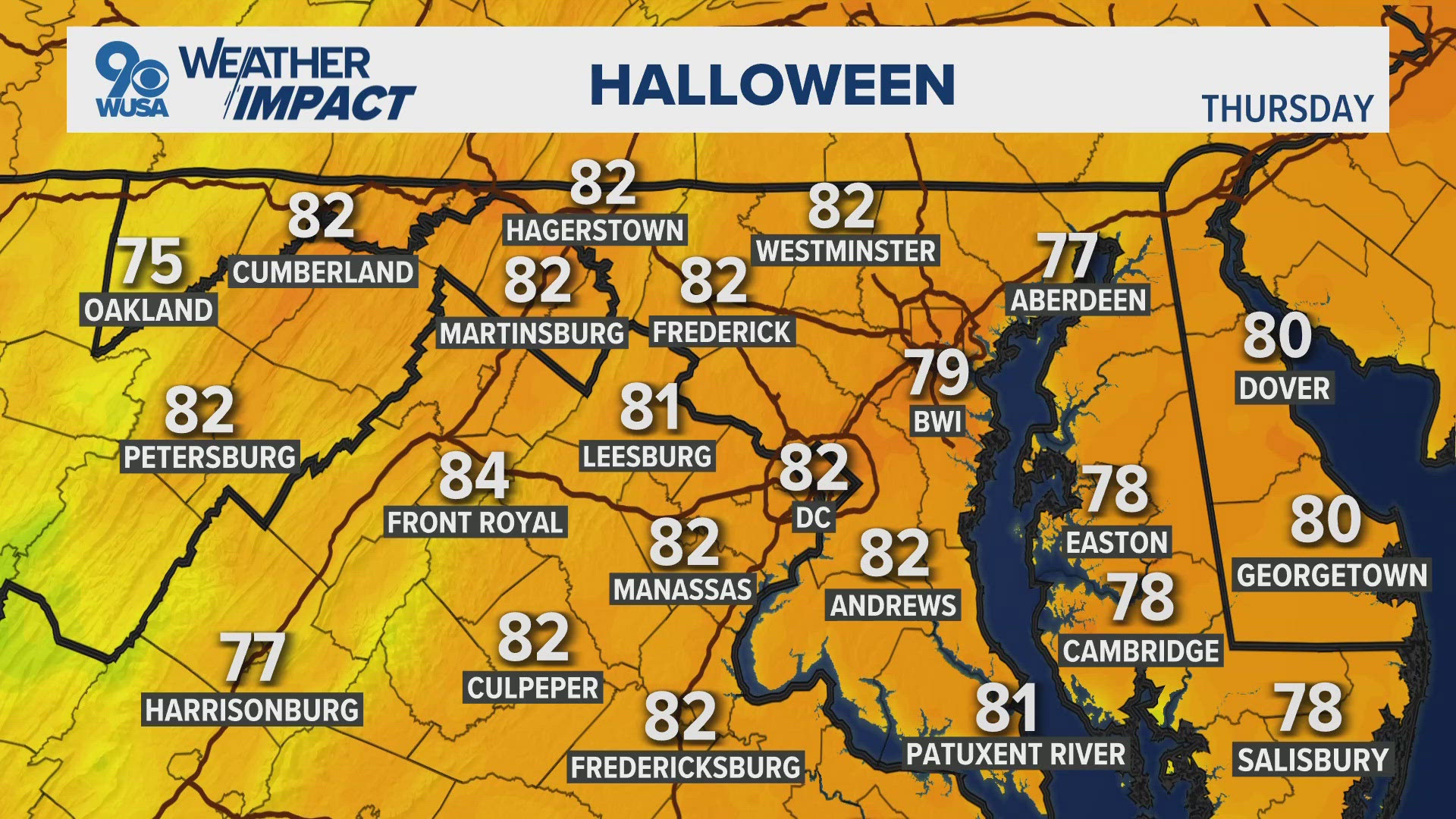 Warm and gorgeous night for trick or treating and another beautiful weekend coming up.