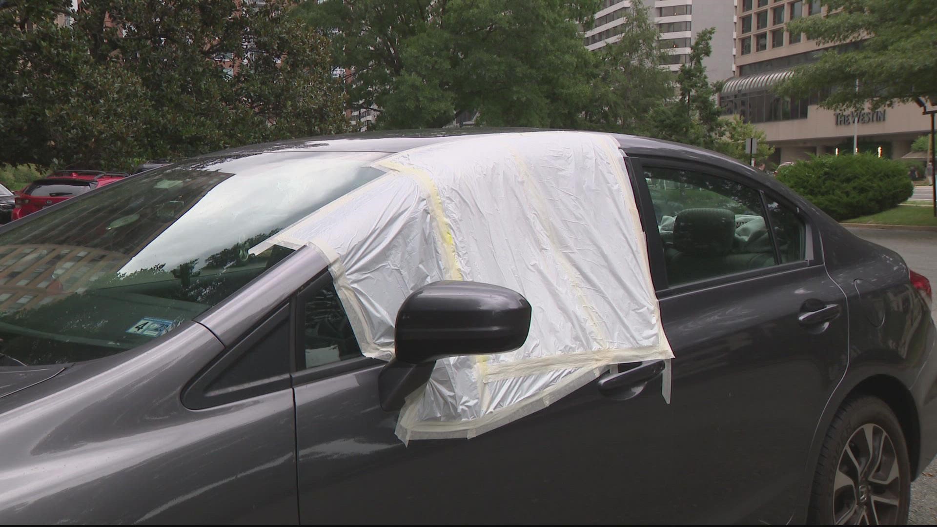 Arlington County Police are investigating 10 cars that had windows smashed this week.