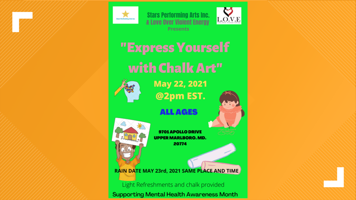 Mental Health Awareness Month: Chalk art event in Upper Marlboro - Vimarsana News