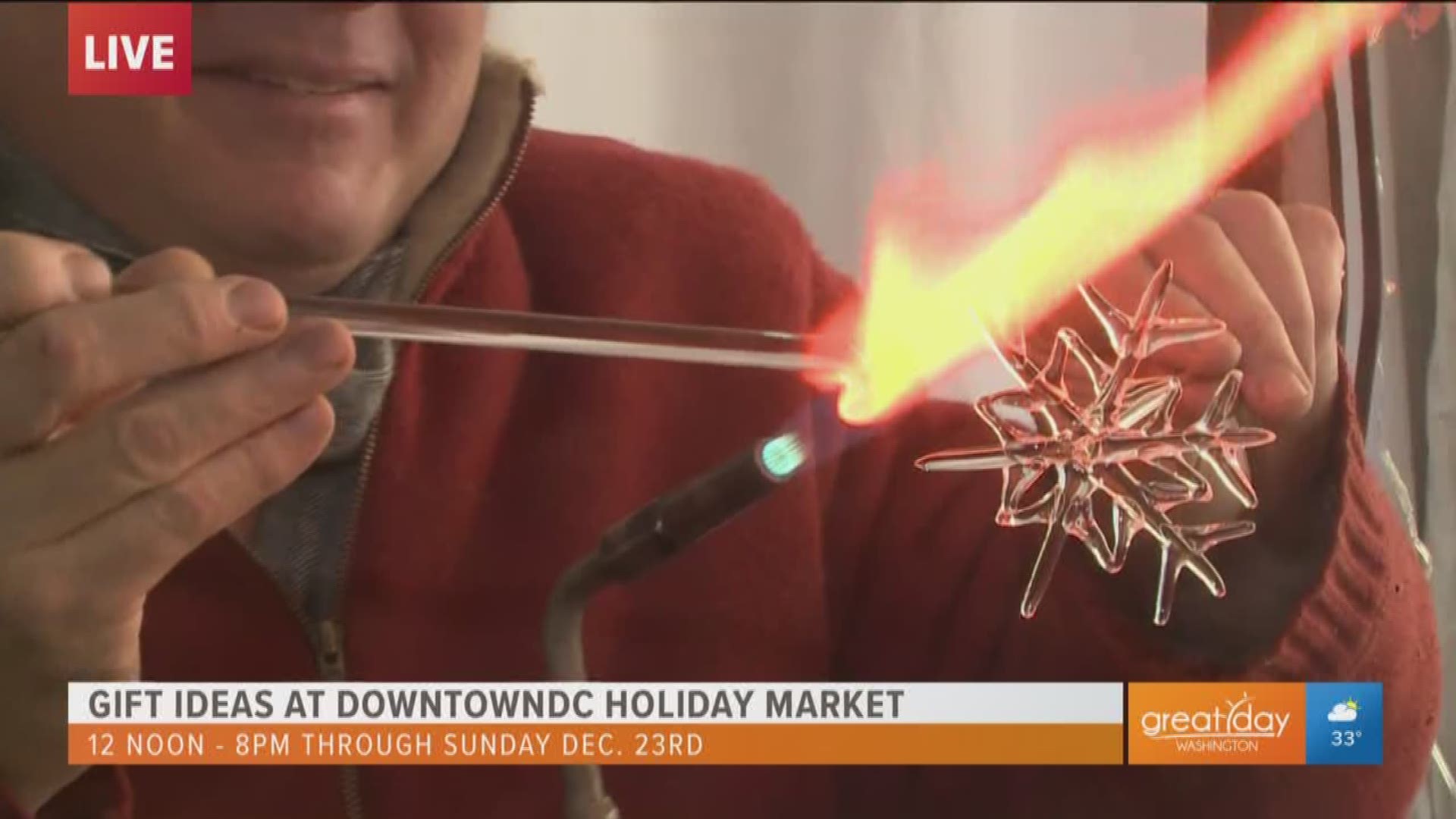 Andi Hauser takes a tour of the holiday market in downtown DC that is home to over 160 vendors all selling unique, locally made crafts and treats. The market is open now till December 23.