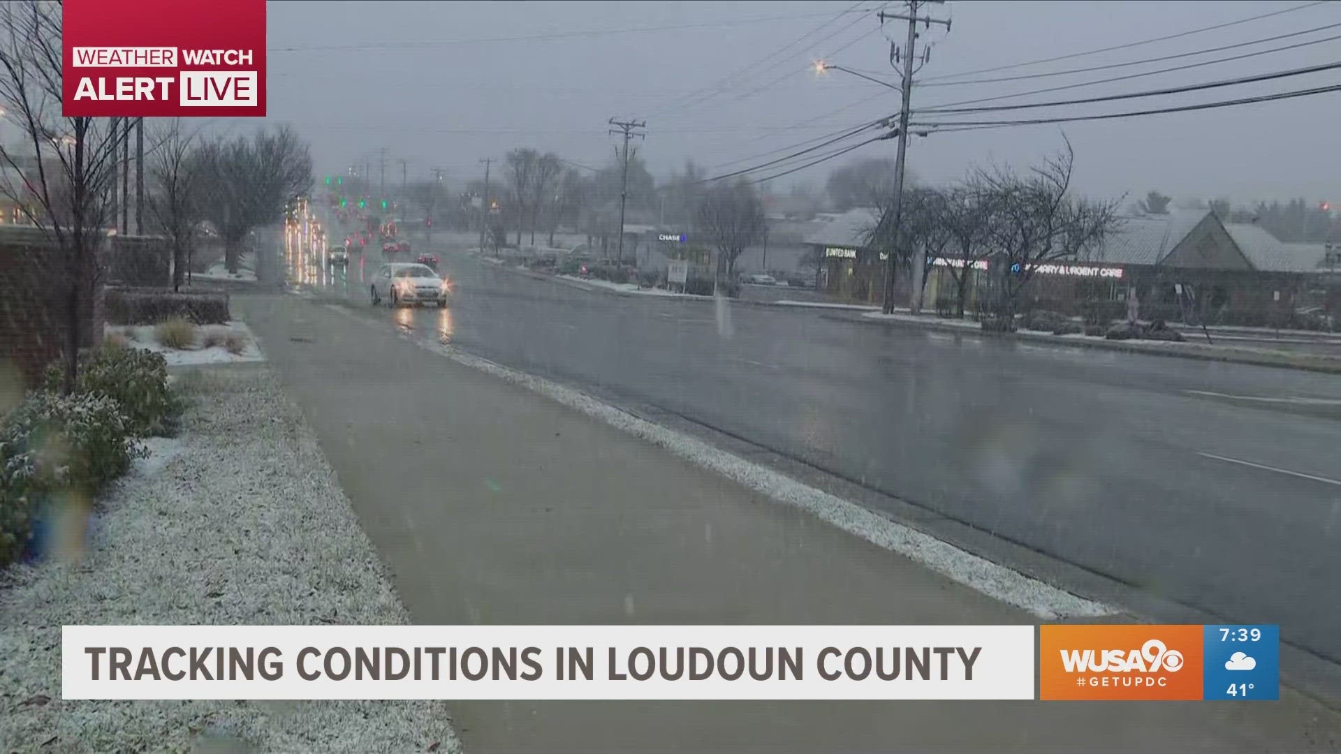 WUSA9's Matt Gregory gives a live look at Leesburg.