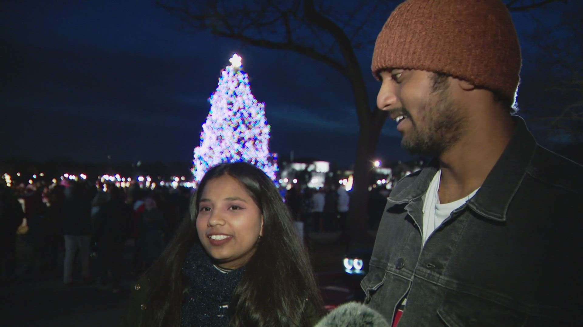 Locals and tourists took advantage of the nice weather in the DMV and gathered around the National Christmas tree tonight.