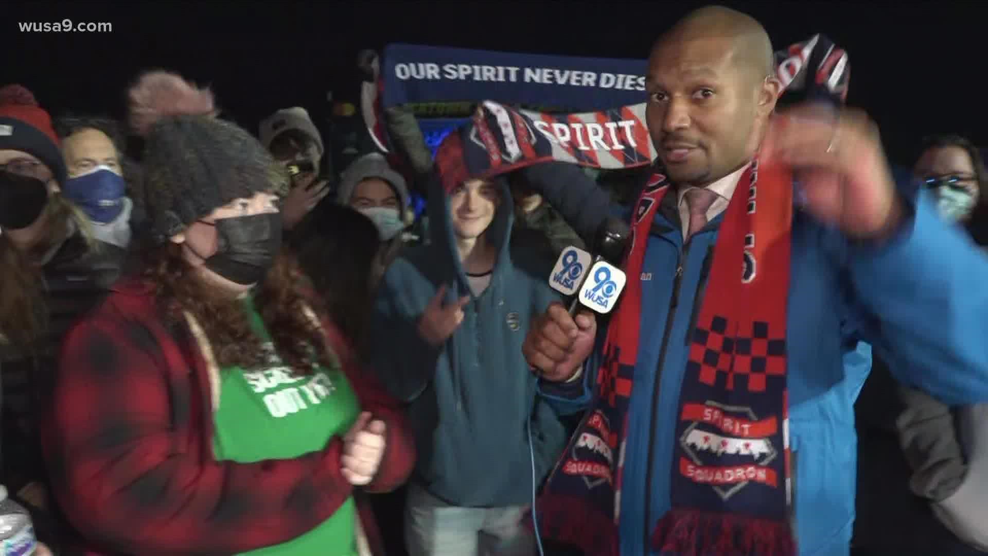 The Washington Spirit will face the Chicago Red Stars in the championship game and fans are out in full force, showing their support.