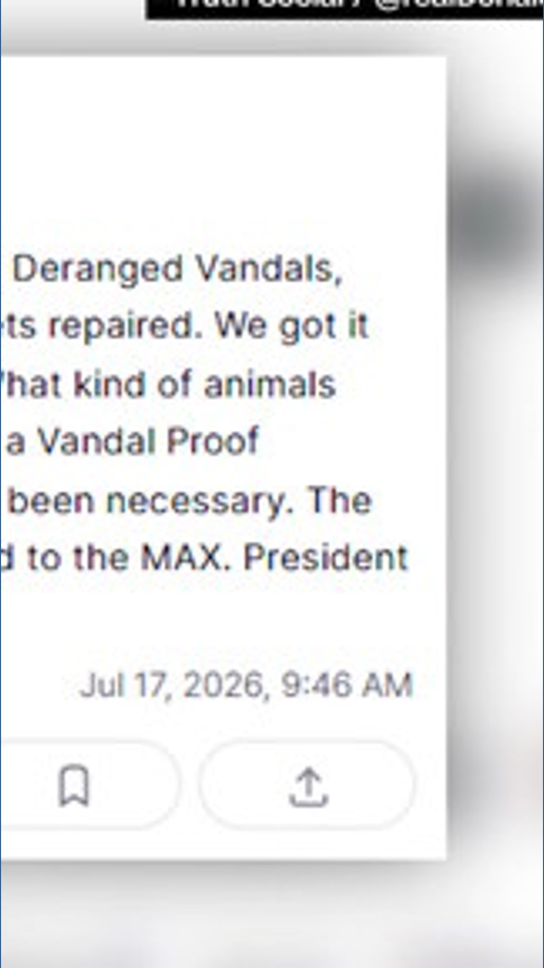 Trump says he's searching for 'vandal proof' material for DC's