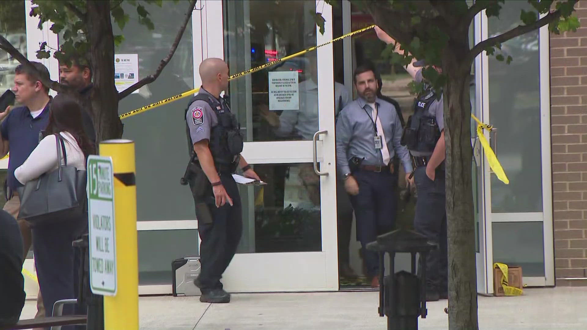 A man who was working out at a Gold's Gym in Reston was shot to death while he was doing pullups on Tuesday.